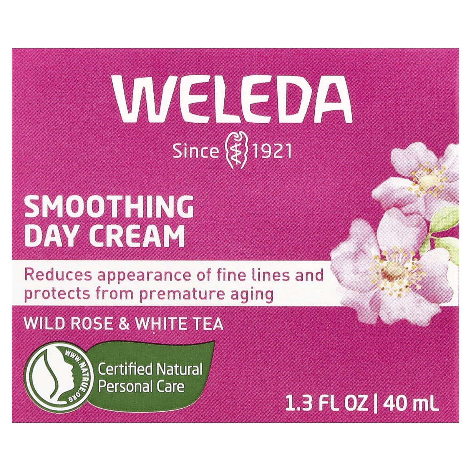 Weleda, разглаживающий дневной крем, шиповник и белый чай, 40 мл (1,3 жидк. унции)
