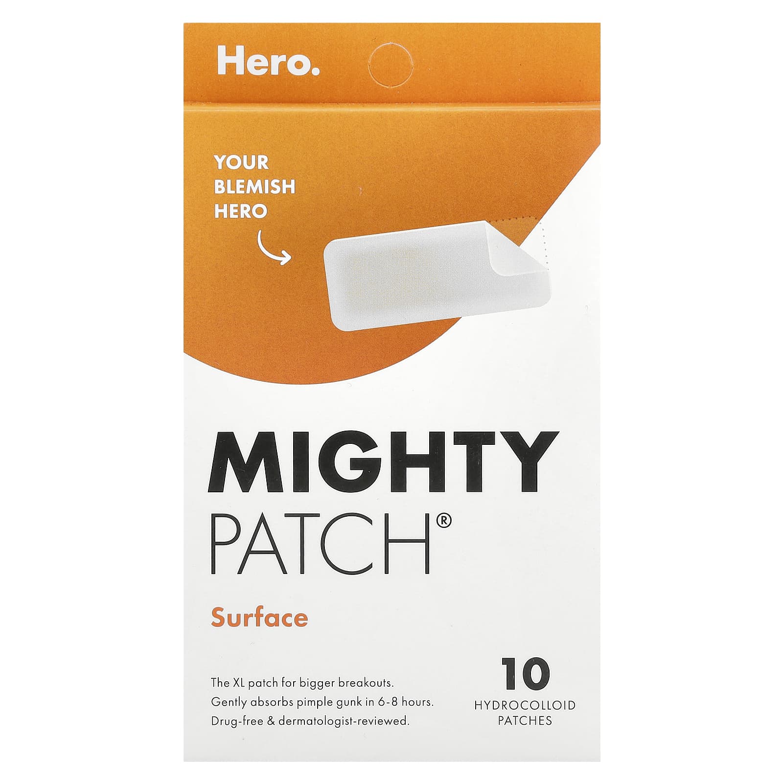 Hero Cosmetics, Mighty Patch, прямоугольные, 10 пластырей