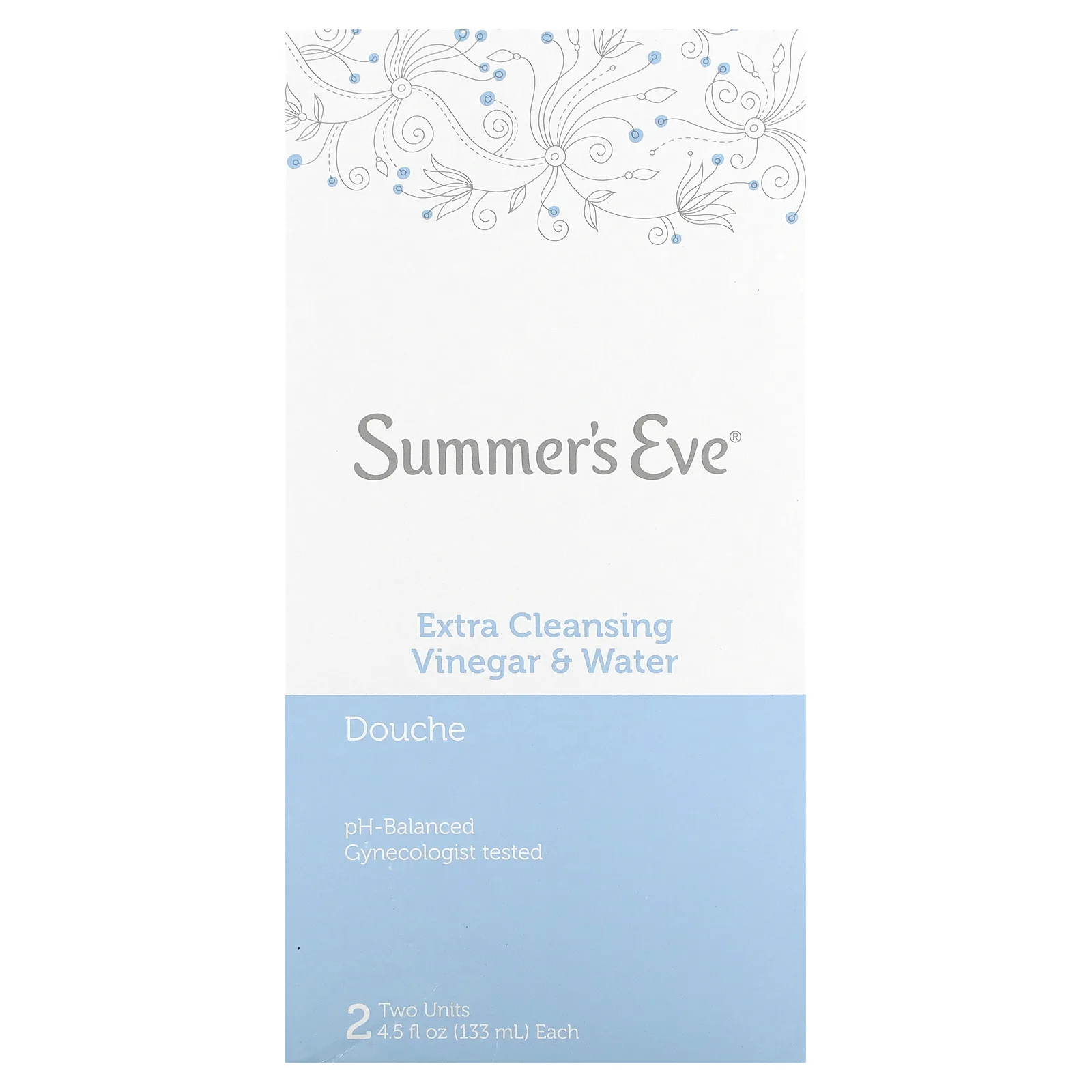 Summer's Eve, Douche, дополнительное очищение, уксус и вода, 2 шт., По 133 мл (4,5 жидк. Унции)