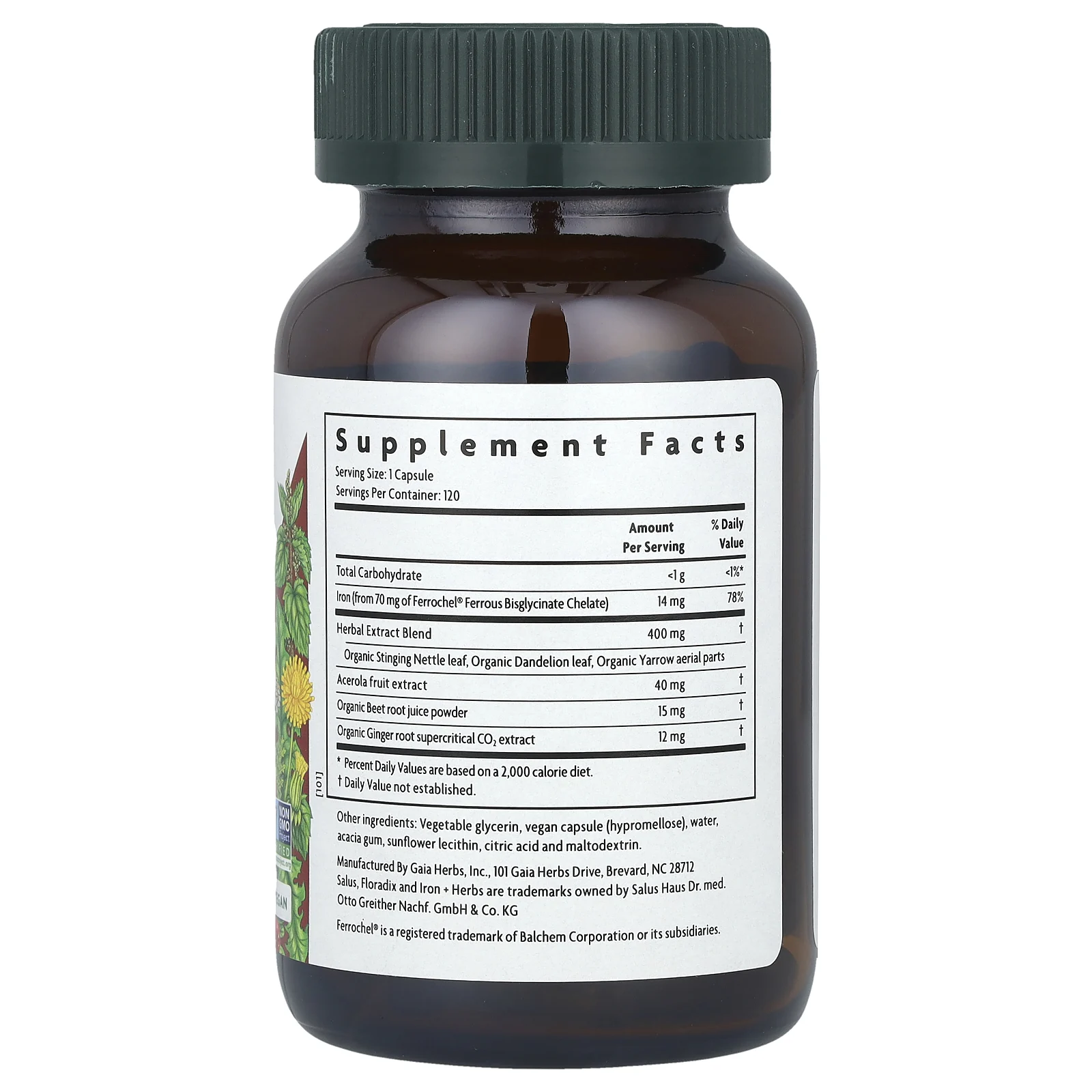 Floradix® Iron + Herbs, 120 Liquid Phyto-Caps