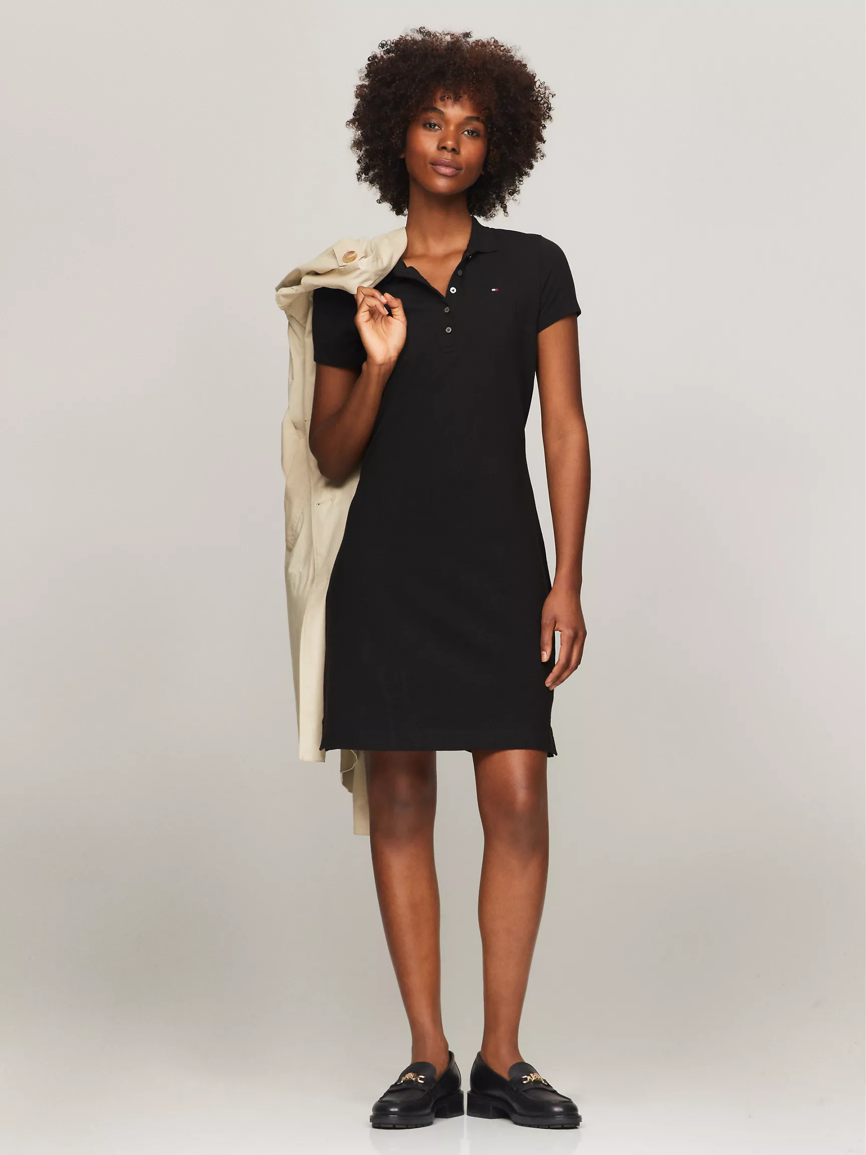 Женское платье Tommy Hilfiger, Приталенное эластичное платье-поло из хлопка