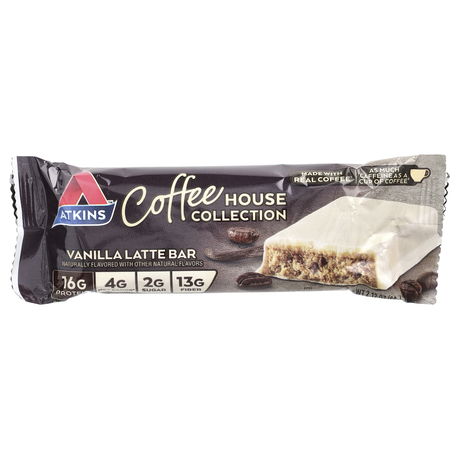 Atkins, Coffee House Collection, ванильный латте, 5 батончиков по 60 г (2,12 унции)