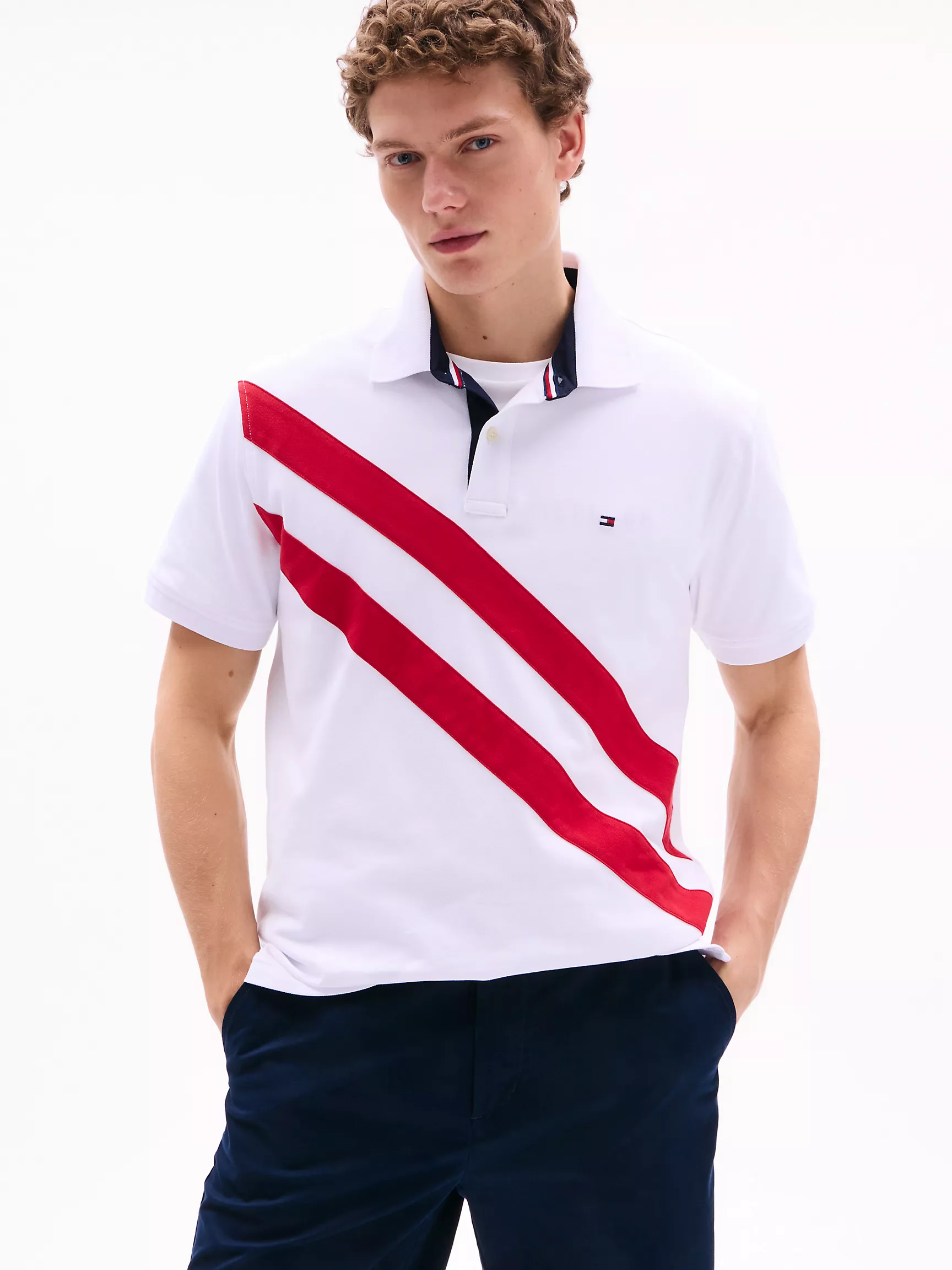 Мужское поло Tommy Hilfiger, Стандартное поло с полосками в стиле Banner