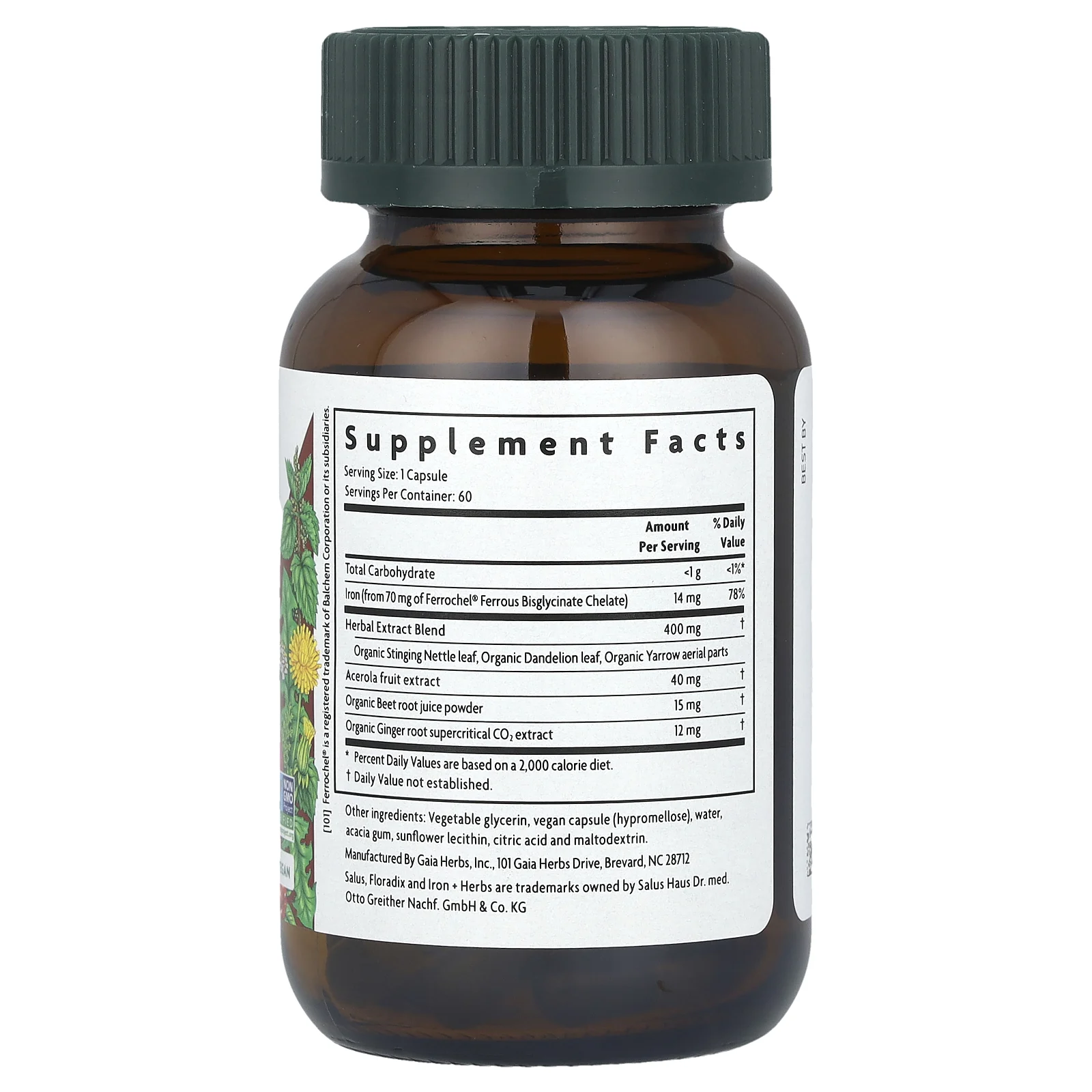 Floradix® Iron + Herbs, 60 Liquid Phyto-Caps