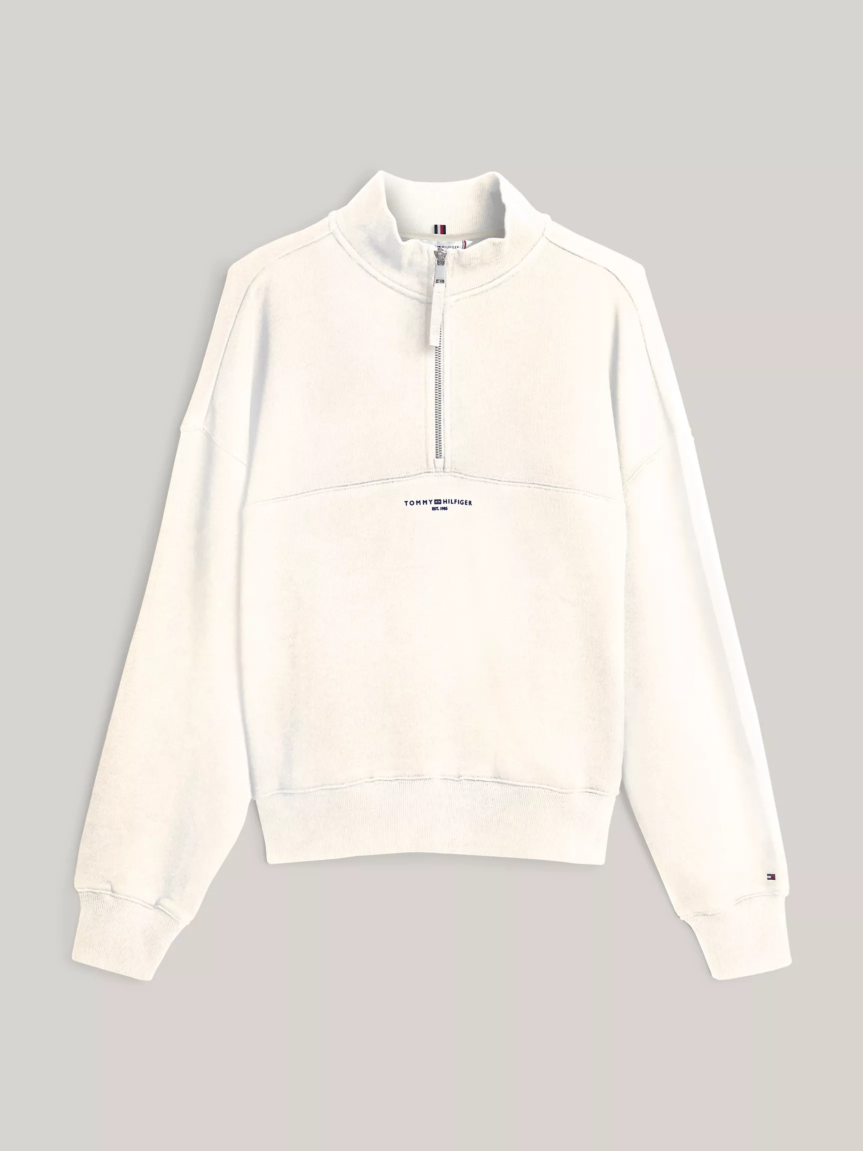 Женская толстовка Tommy Hilfiger, Свитшот с логотипом Hilfiger и молнией на половину длины