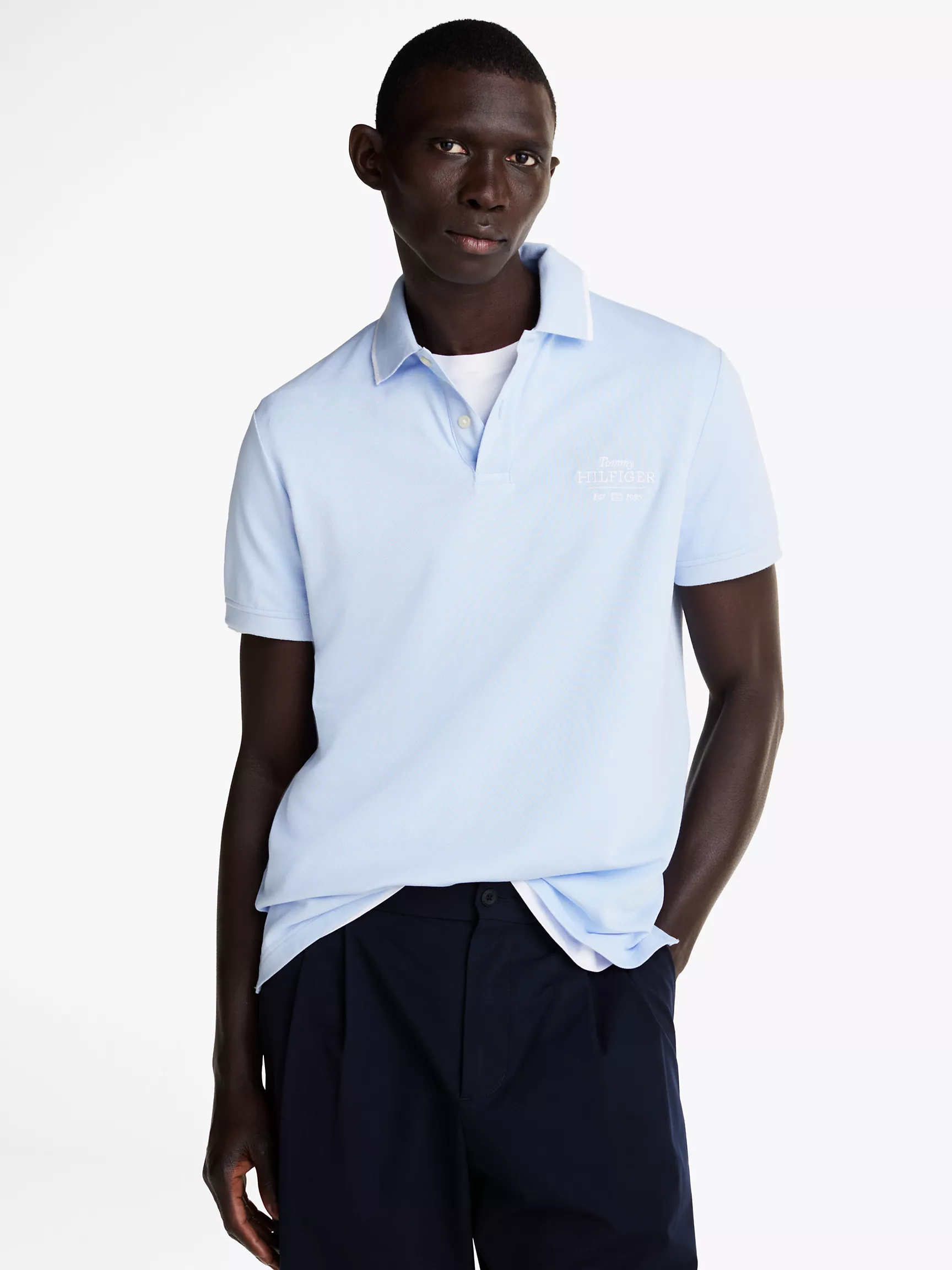 Мужское поло Tommy Hilfiger, Стандартное поло с вышитым логотипом Hilfiger