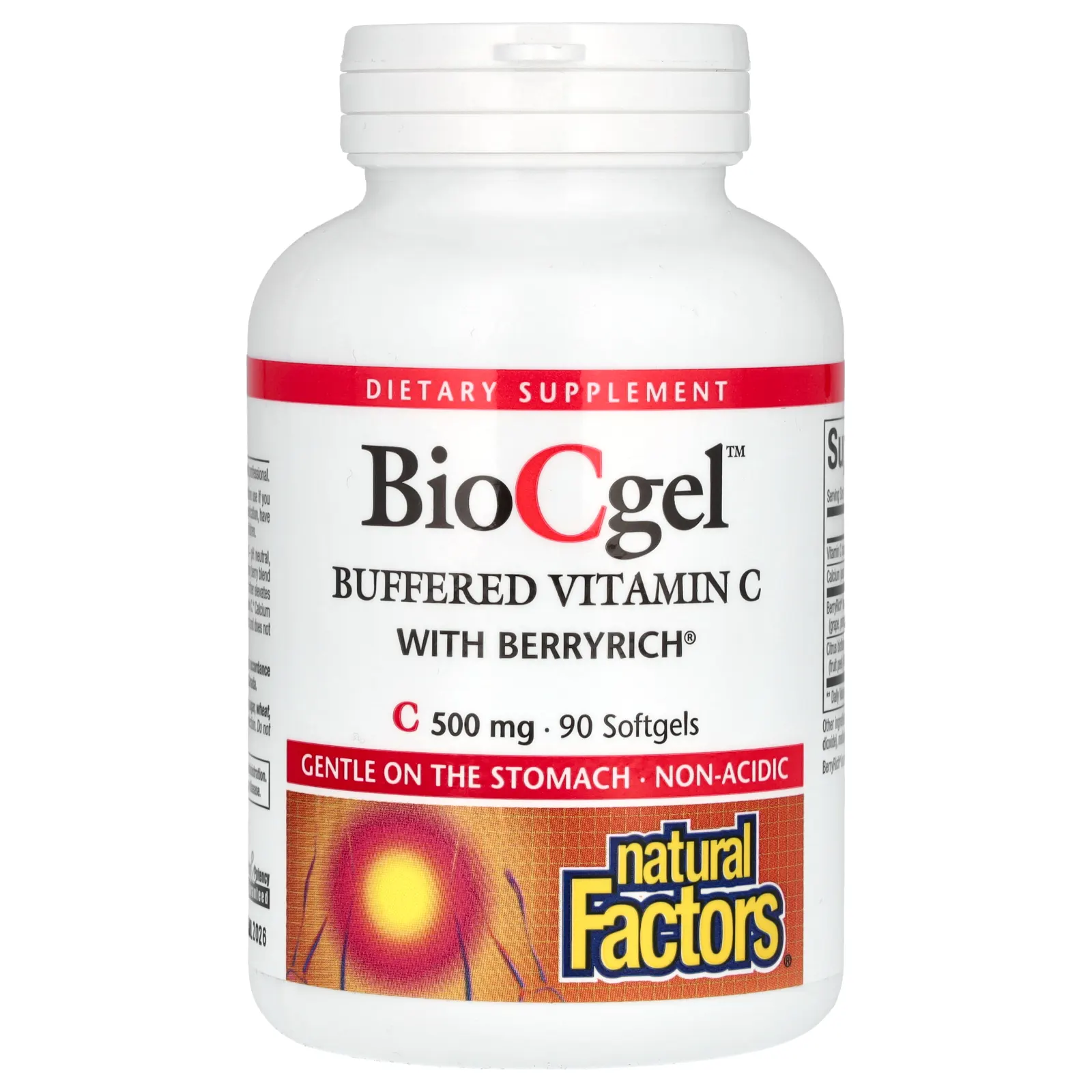 Natural Factors, BioCgel, буферизованный витамин C с BerryRich, 500 мг, 90 мягких таблеток