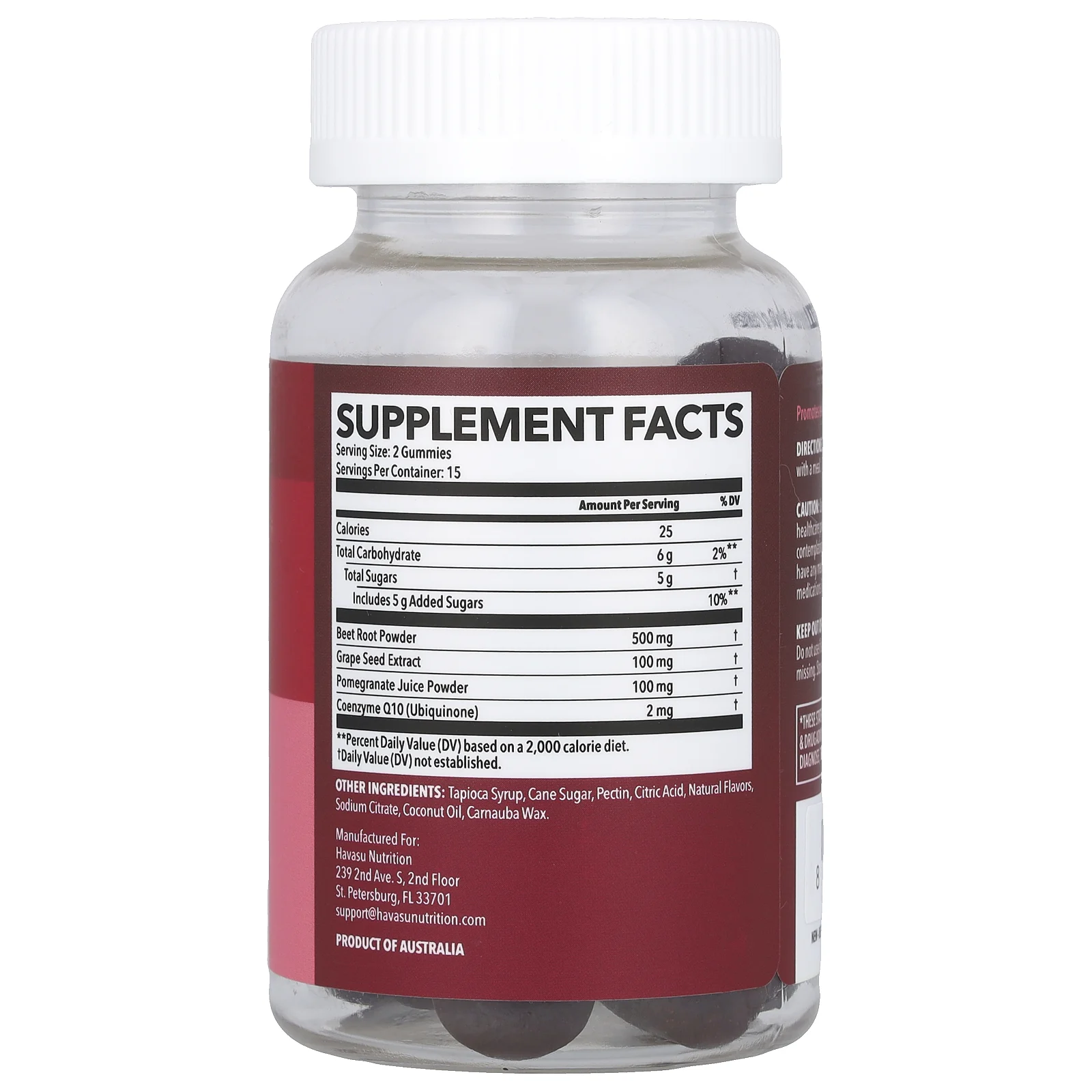 Havasu Nutrition, жевательные мармеладки из свеклы, со вкусом ягодного ассорти, 30 жевательных конфет