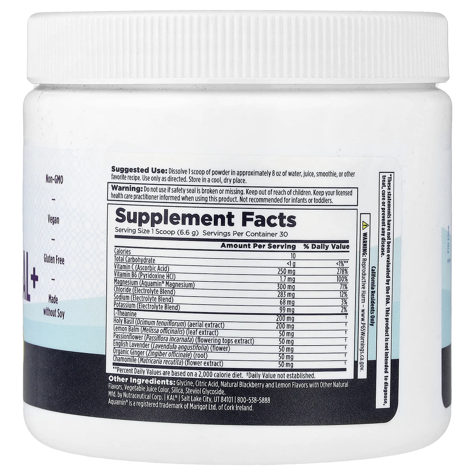 KAL, Mellow Mineral+, ежевиочный лимонад, 198 г (6,9 унции)