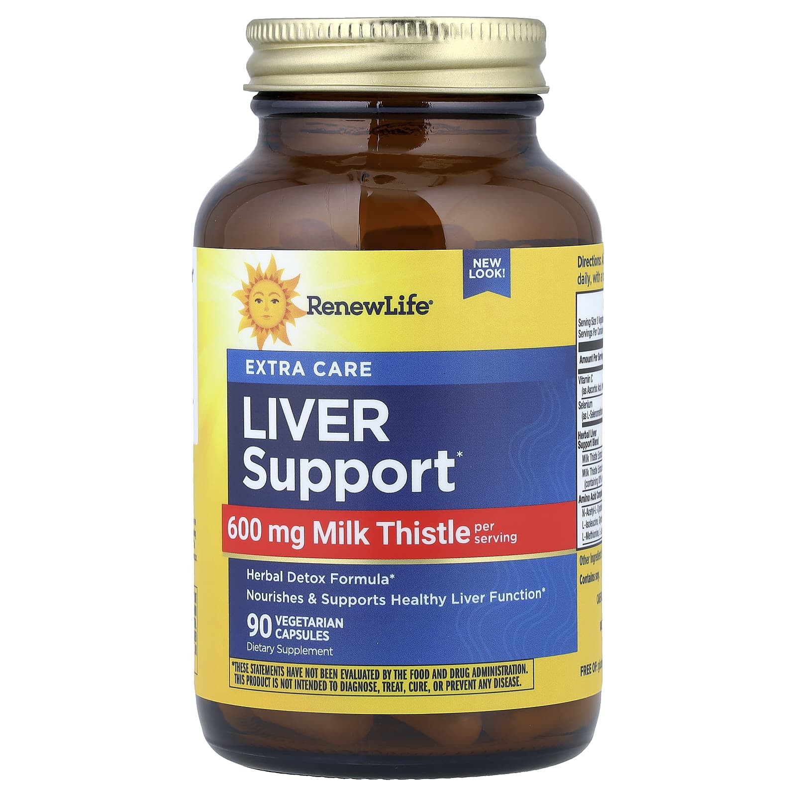 Renew Life, Поддержка печени, 90 вегетарианских капсул