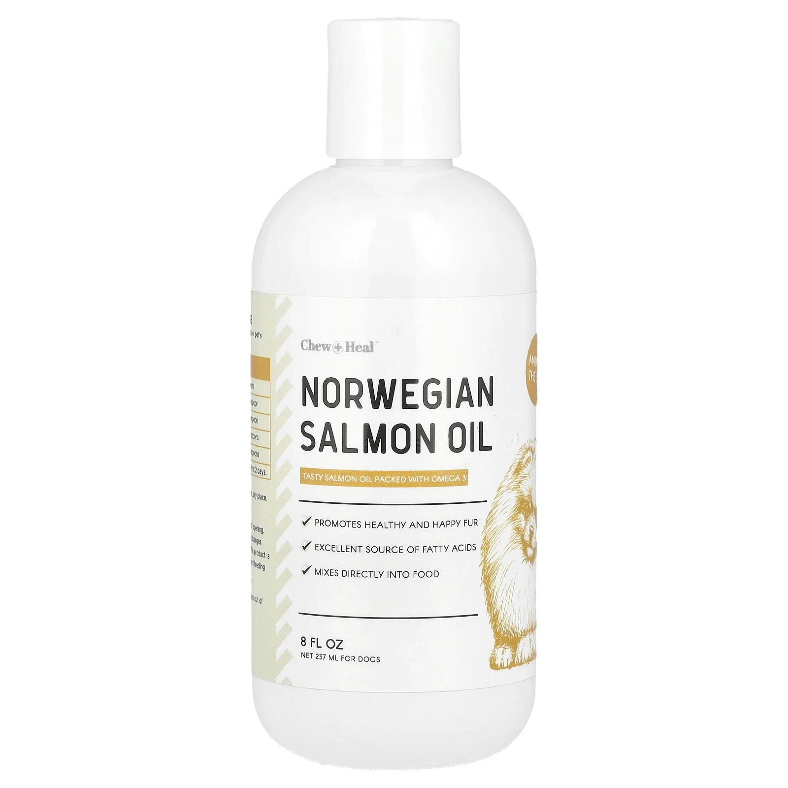 Chew + Heal, Жир норвежского лосося, для собак, 237 мл (8 жидк. Унций)