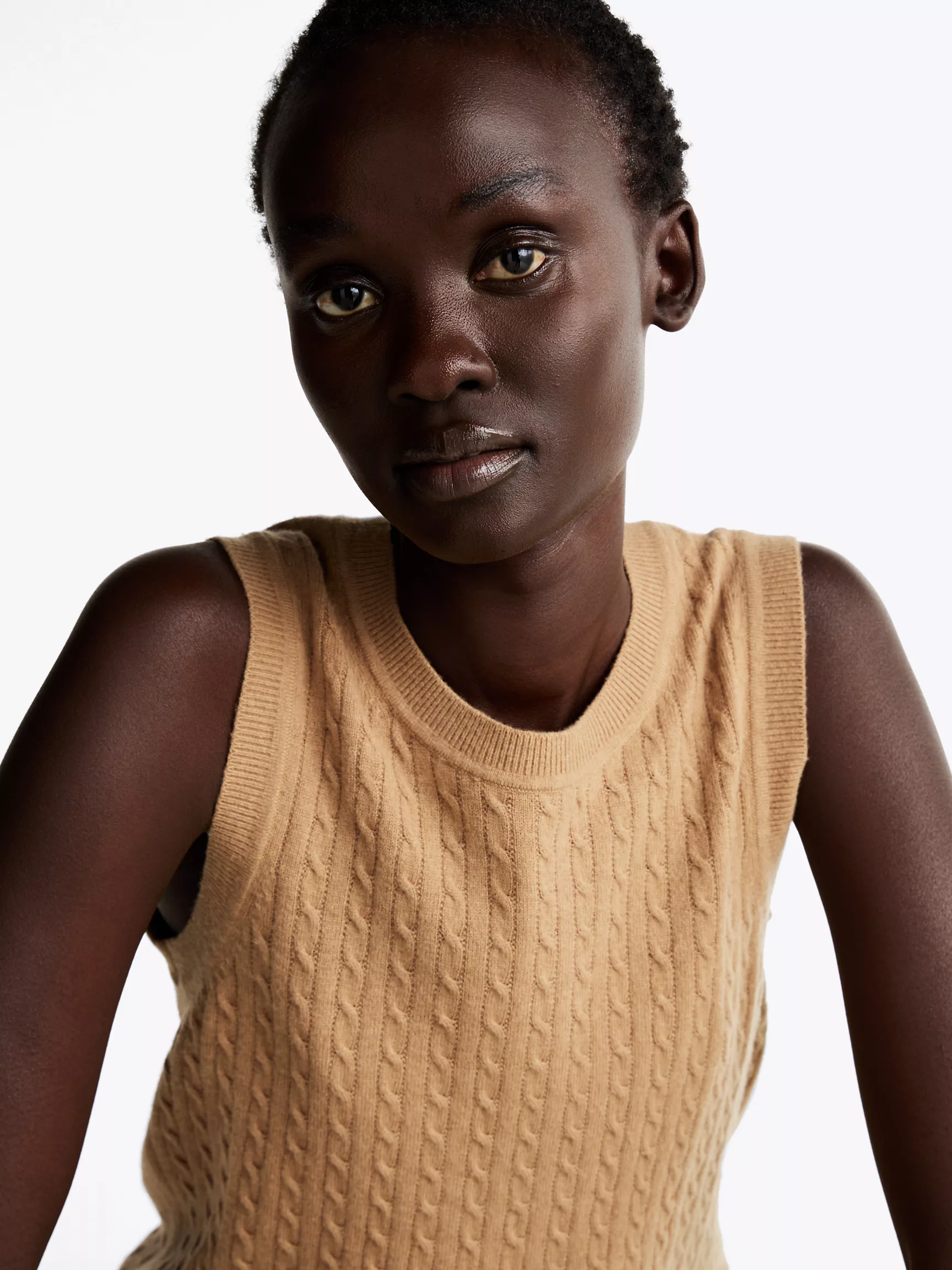 Женский свитер Tommy Hilfiger, Укороченный вязаный топ из шерстяной смеси с узором "косы"