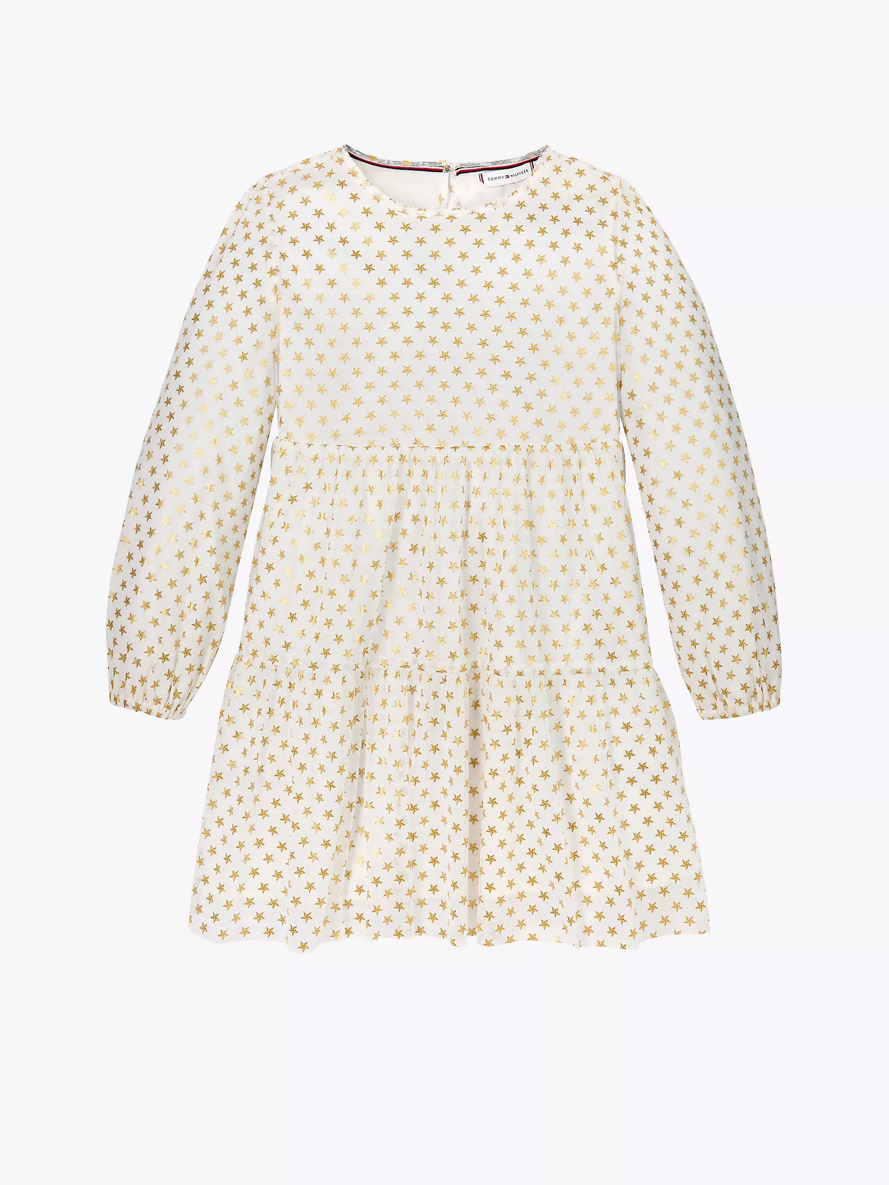 Платье для девочек Tommy Hilfiger, Детское многослойное платье с фольгированными звездами