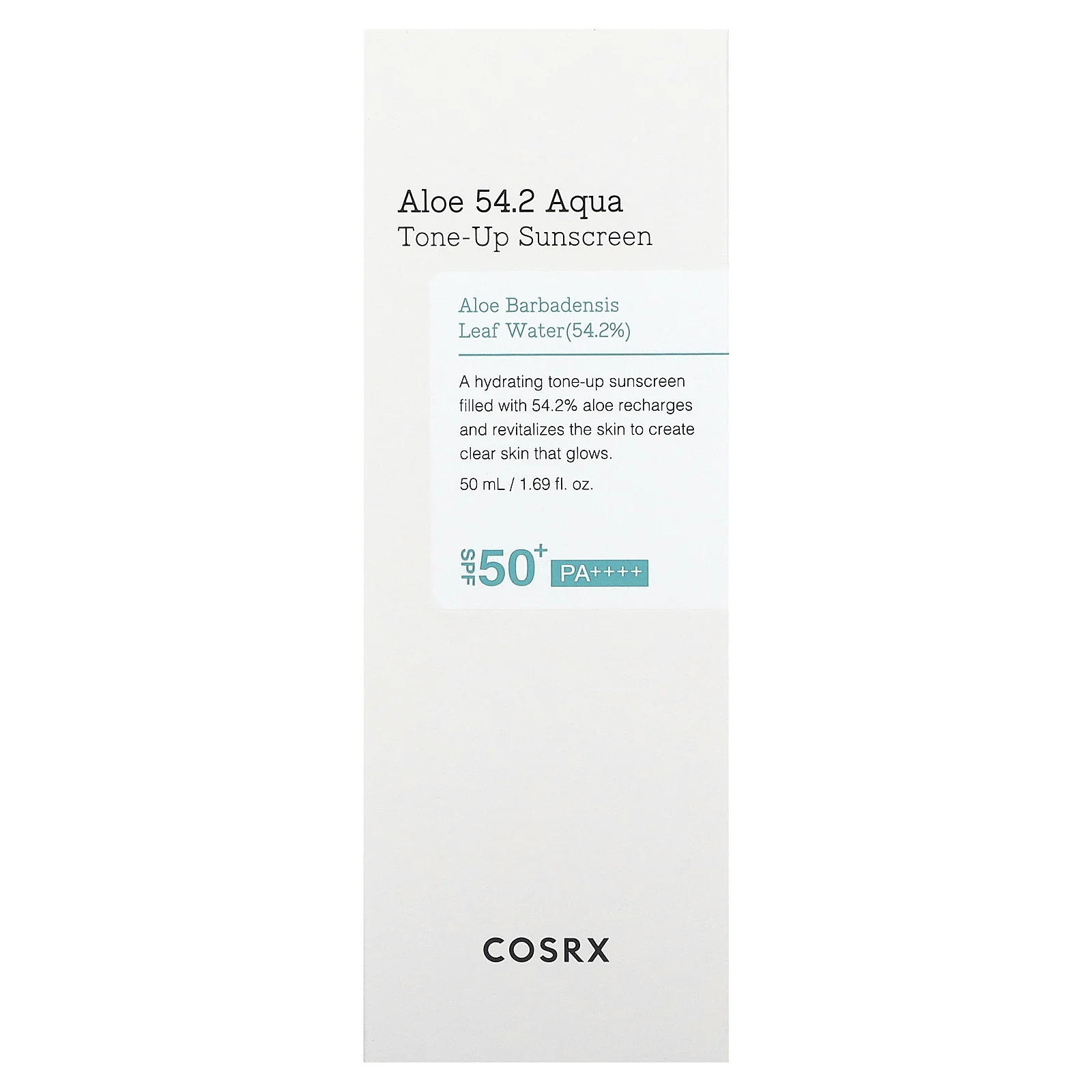 CosRx, Aloe 54.2 Aqua Tone Up Sunscreen, SPF 50+ PA ++++, 50 мл (1,69 жидк. Унции)