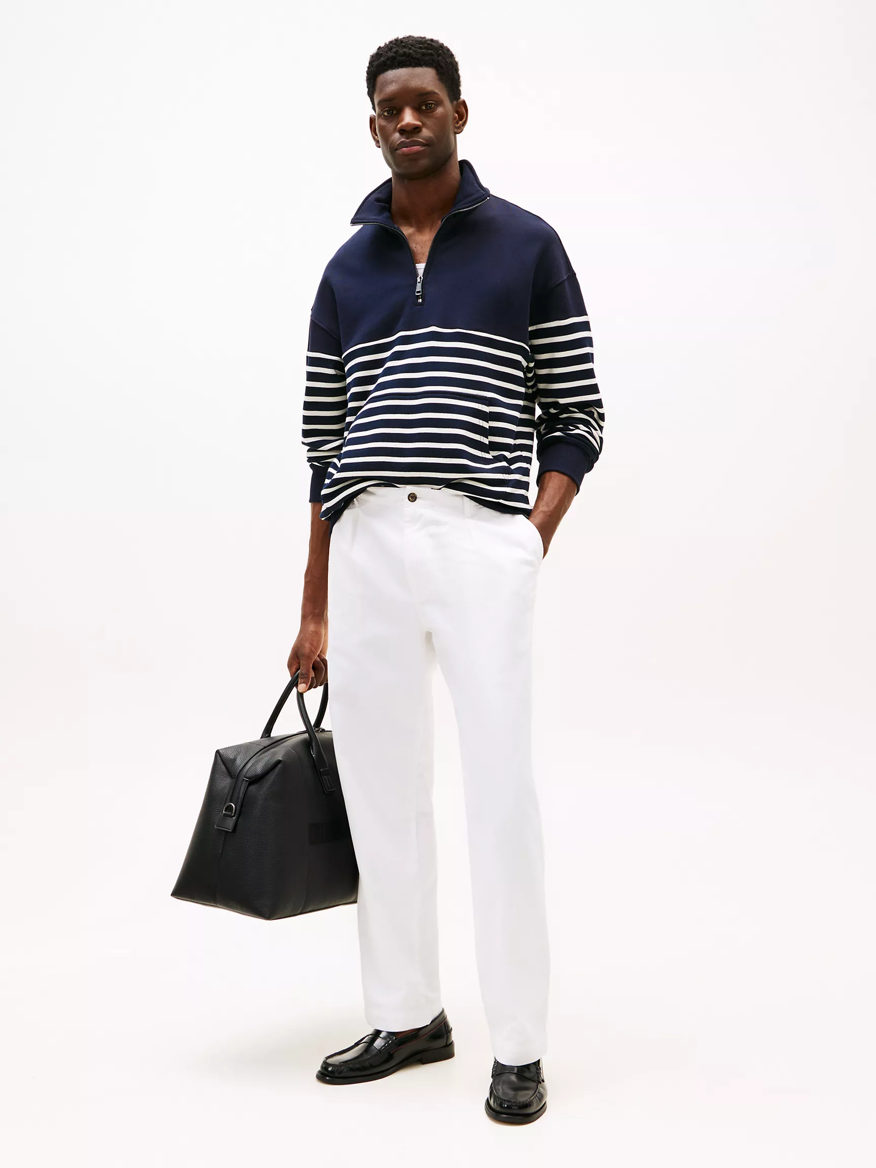 Мужская толстовка Tommy Hilfiger, Свитшот с молнией на четверть длины и логотипом Monotype