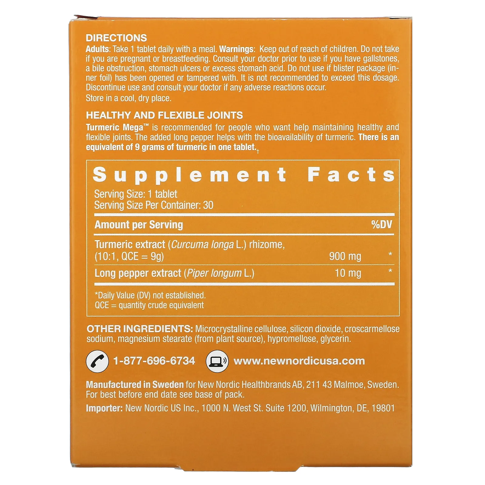 New Nordic, Куркума, 30 таблеток