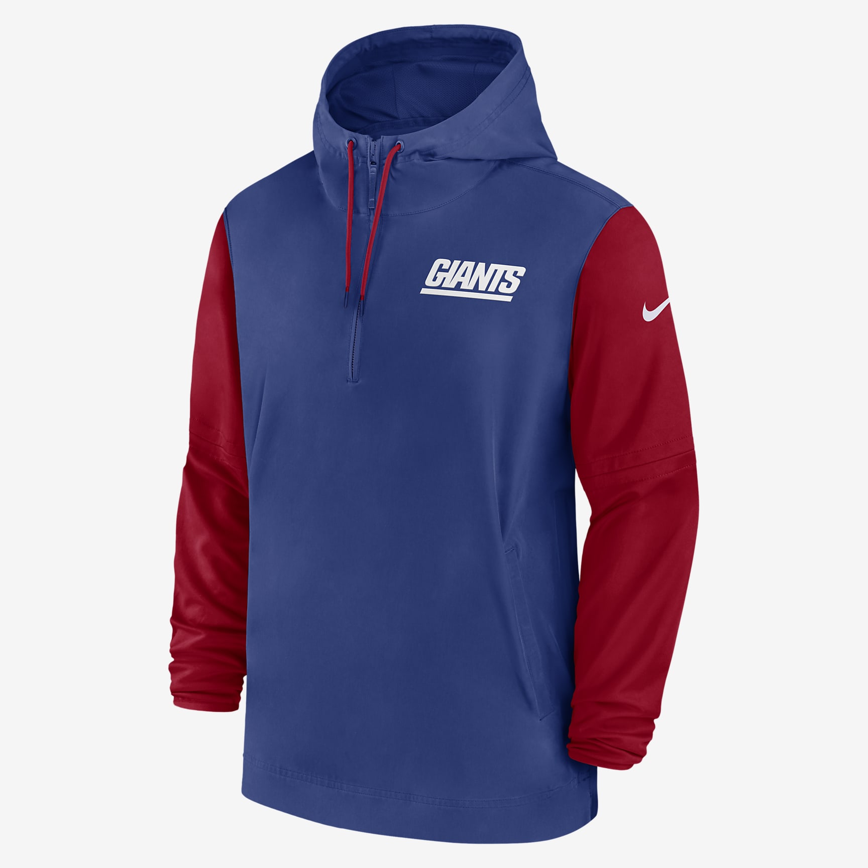 New York Giants Sideline Pre-Game Player Men's Nike NFL 1/2-Zip Hooded Jacket