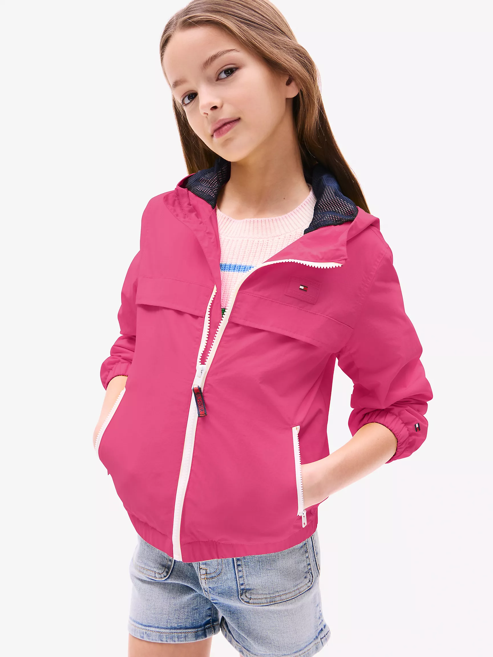 Куртка для девочки Tommy Hilfiger, Детская ветровка Chicago с капюшоном