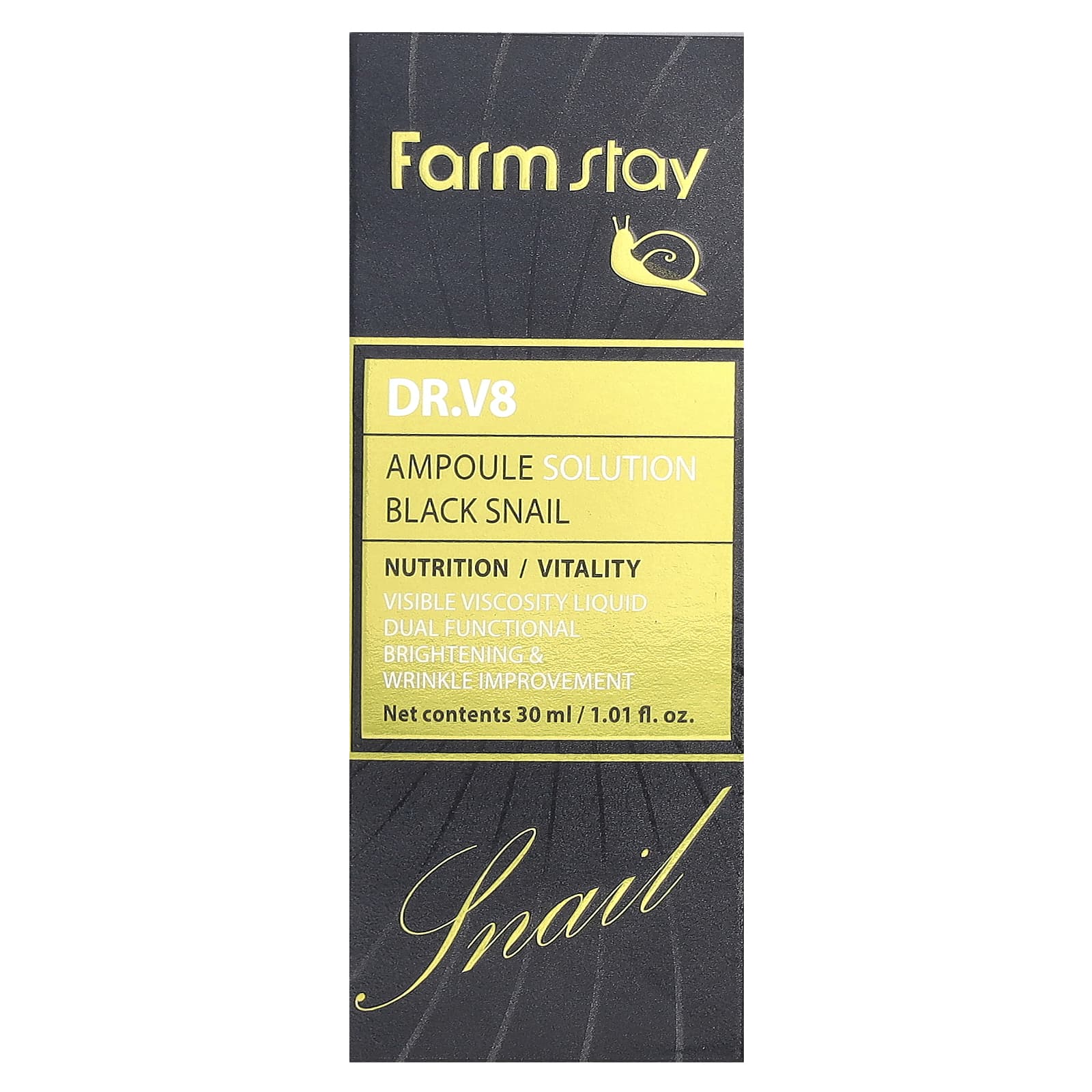 Farmstay, Доктор V8, раствор в ампулах, черная улитка, 30 мл (1,01 жидк. Унции)