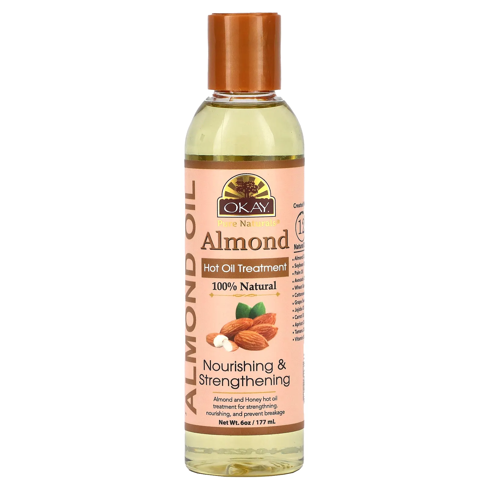 Okay Pure Naturals, Средство с миндальным горячим маслом, 177 мл (6 унций)