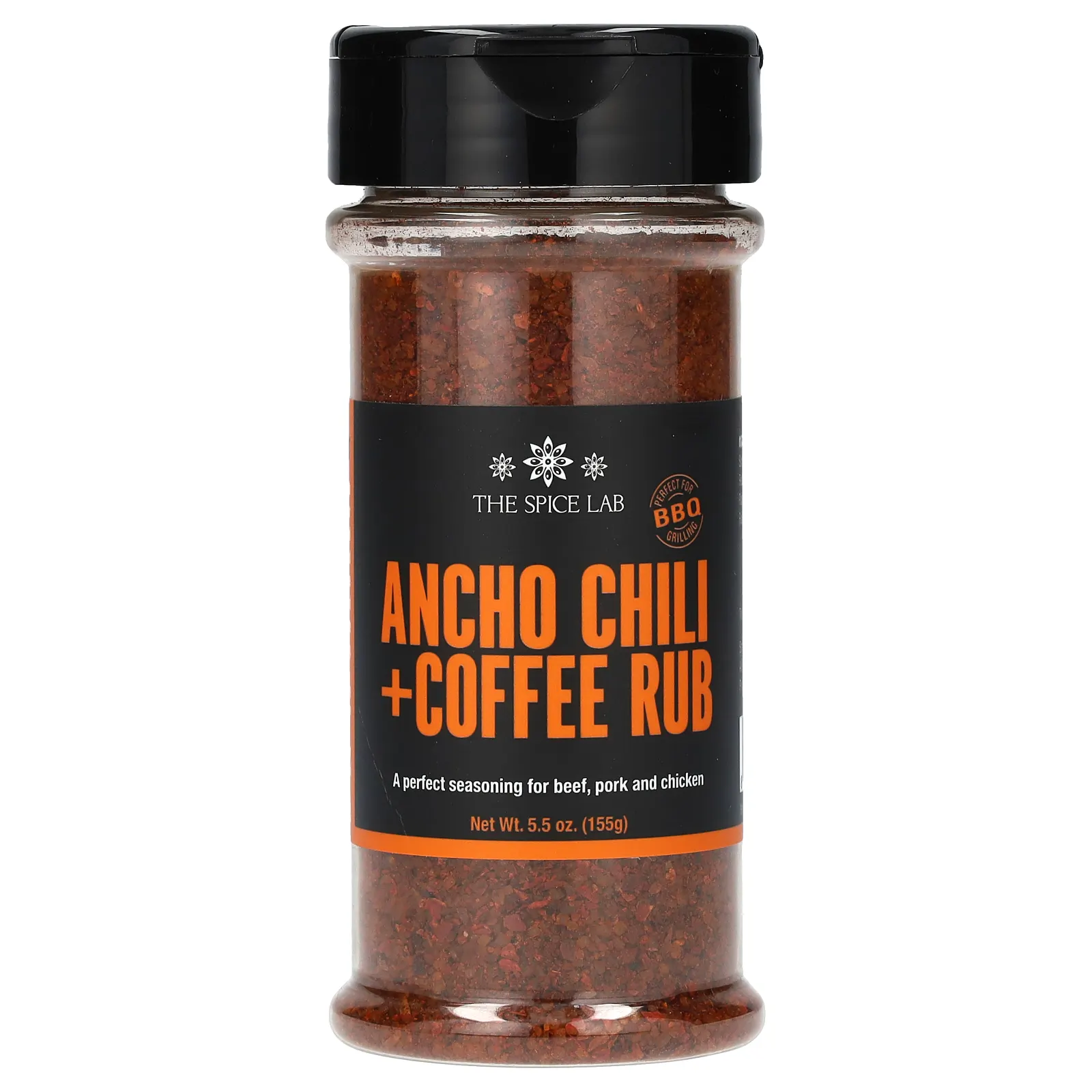 The Spice Lab, Ancho Chili + Coffee Rub, 155 г (5,5 унции)