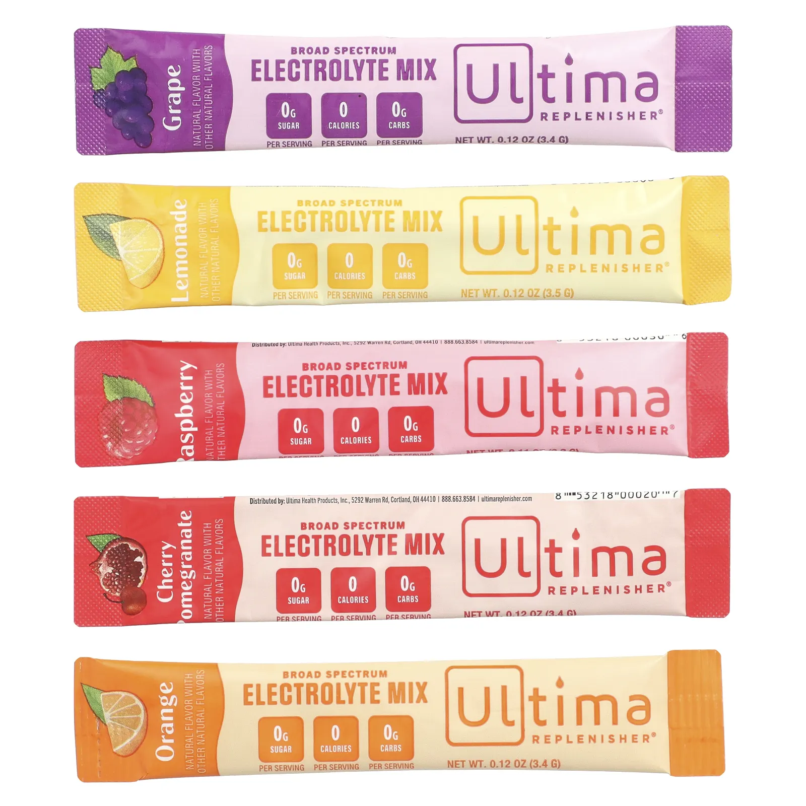 Ultima Replenisher, 6 незаменимых электролитов, ежедневная смесь электролитов, разнообразный набор, 20 стиков