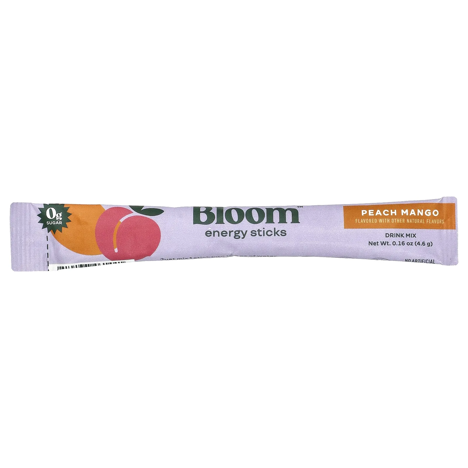 Bloom, энергетические стики, со вкусом персика и манго, 10 шт. по 4,6 г (0,16 унции)