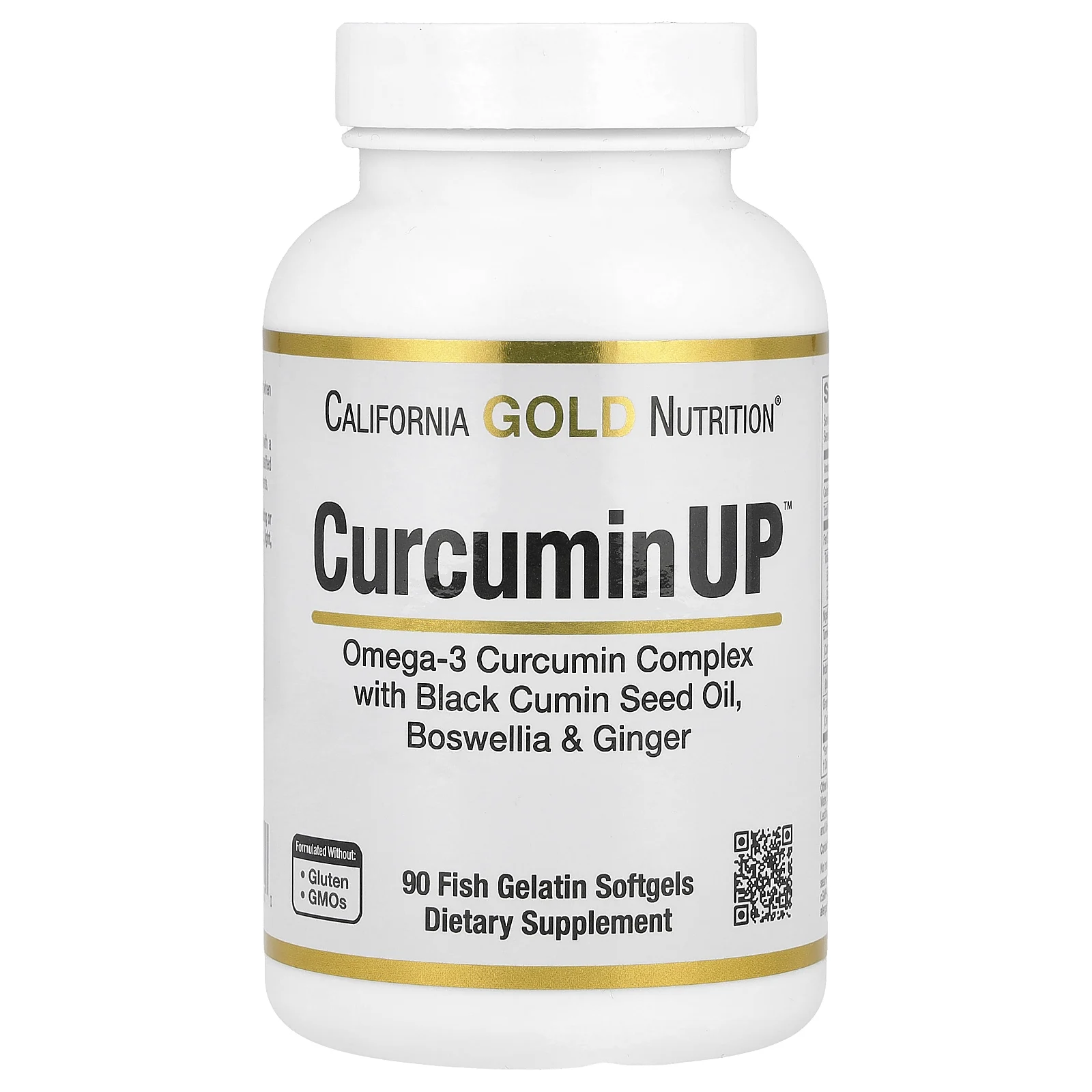 California Gold Nutrition, Curcumin UP, комплекс куркумина и омеги-3, поддержка подвижности и комфорт суставов, 90 капсул из рыбьего желатина