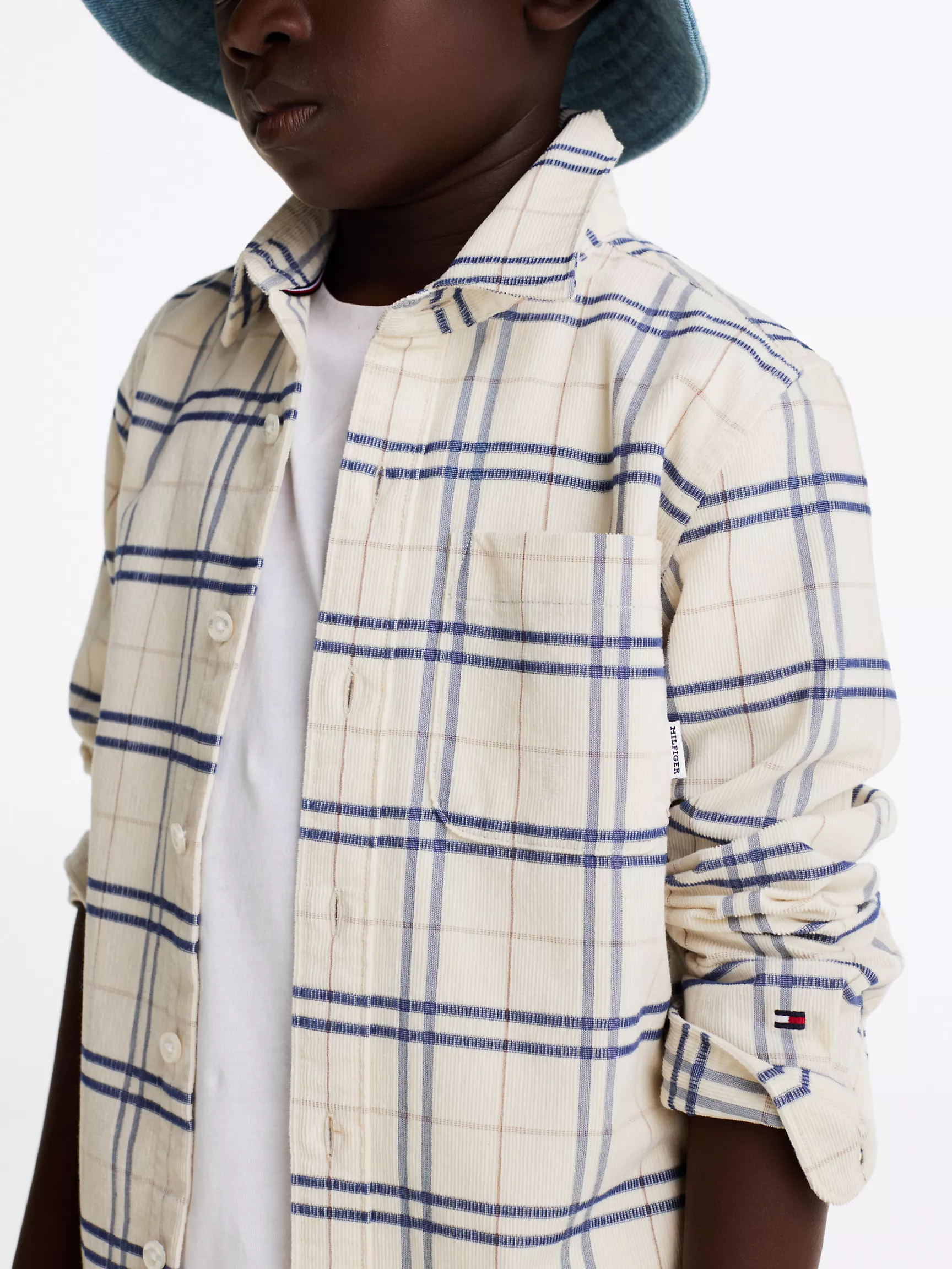 Рубашка для мальчика Tommy Hilfiger, Детская рубашка с длинным рукавом, клетчатым узором и эластичностью