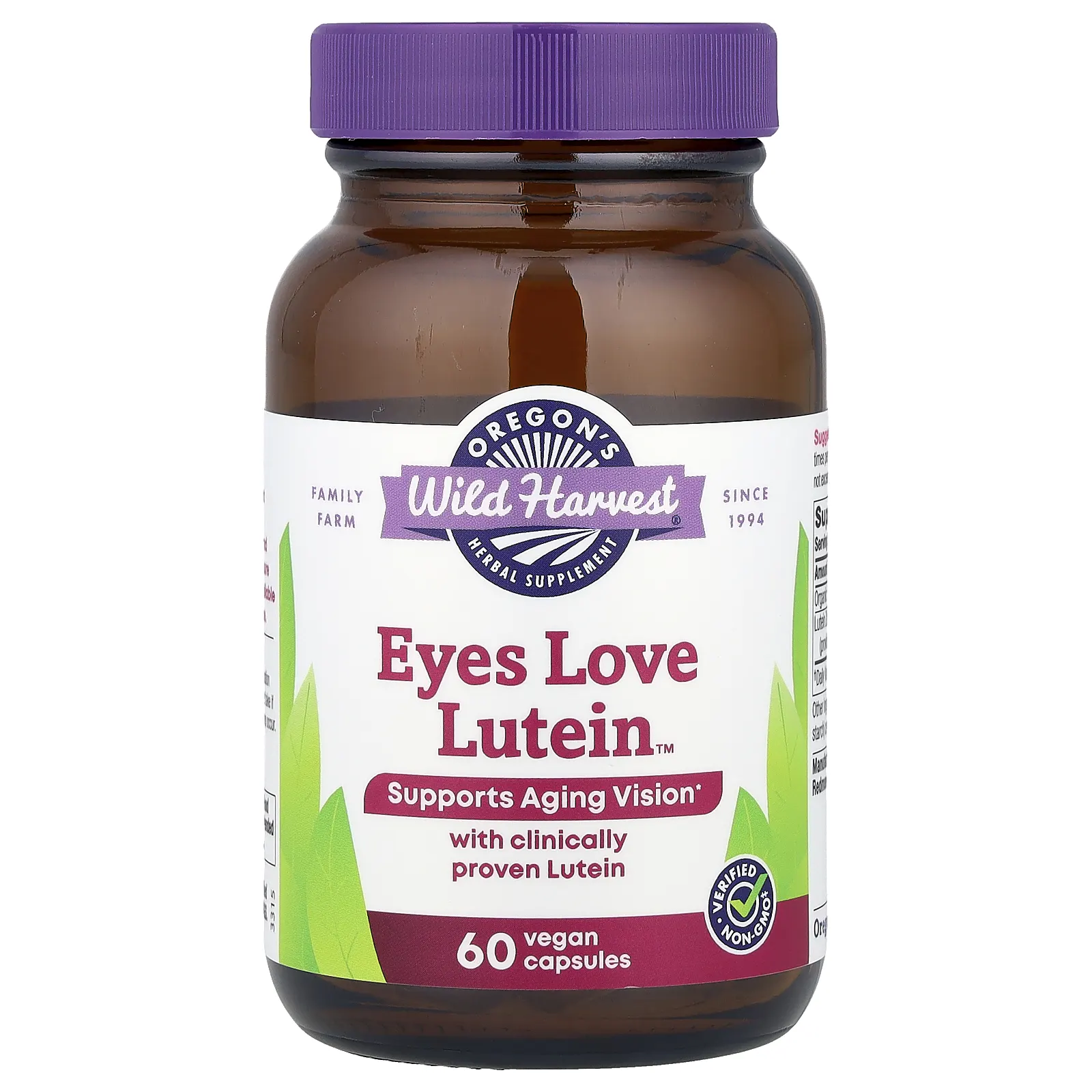 Oregon's Wild Harvest, Eyes Love Lutein ™, 60 веганских капсул