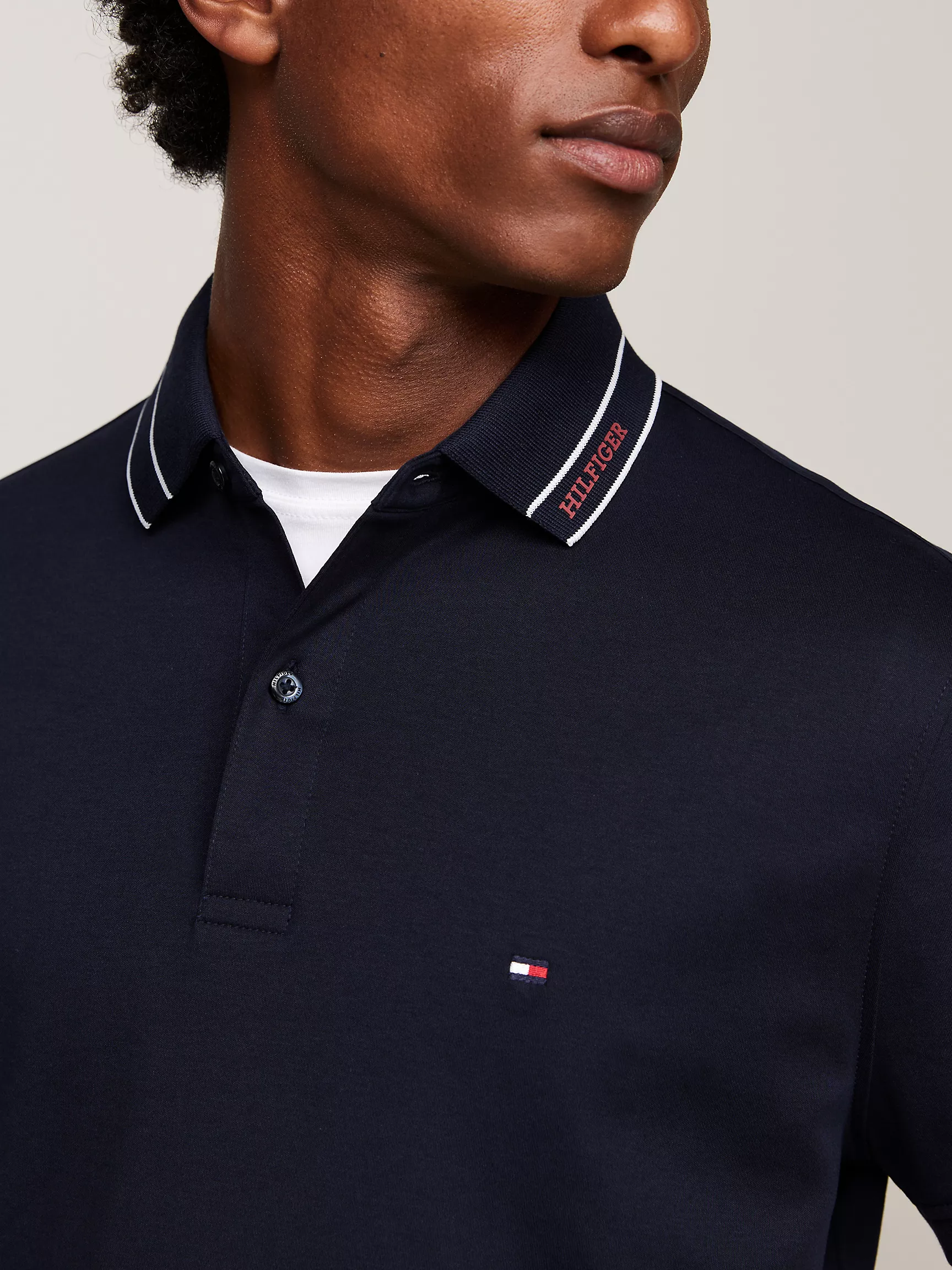 Мужское поло Tommy Hilfiger, Поло стандартного кроя из ткани Interlock с логотипом Monotype