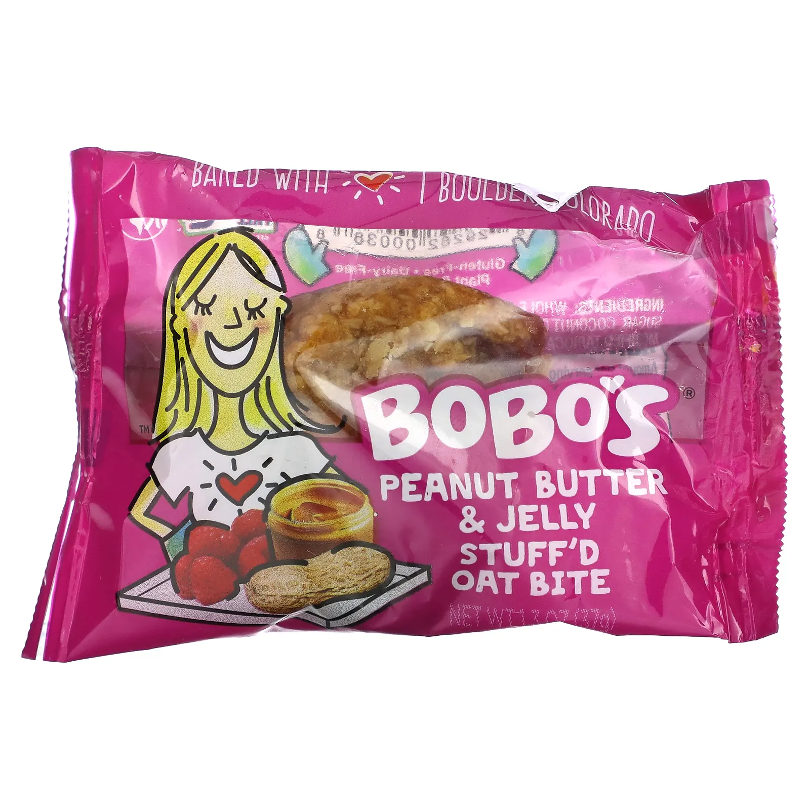 Bobo's Oat Bars, Овсяные кусочки с начинкой, арахисовая паста и желе, 5 кусочков, 37 г (1,3 унции)