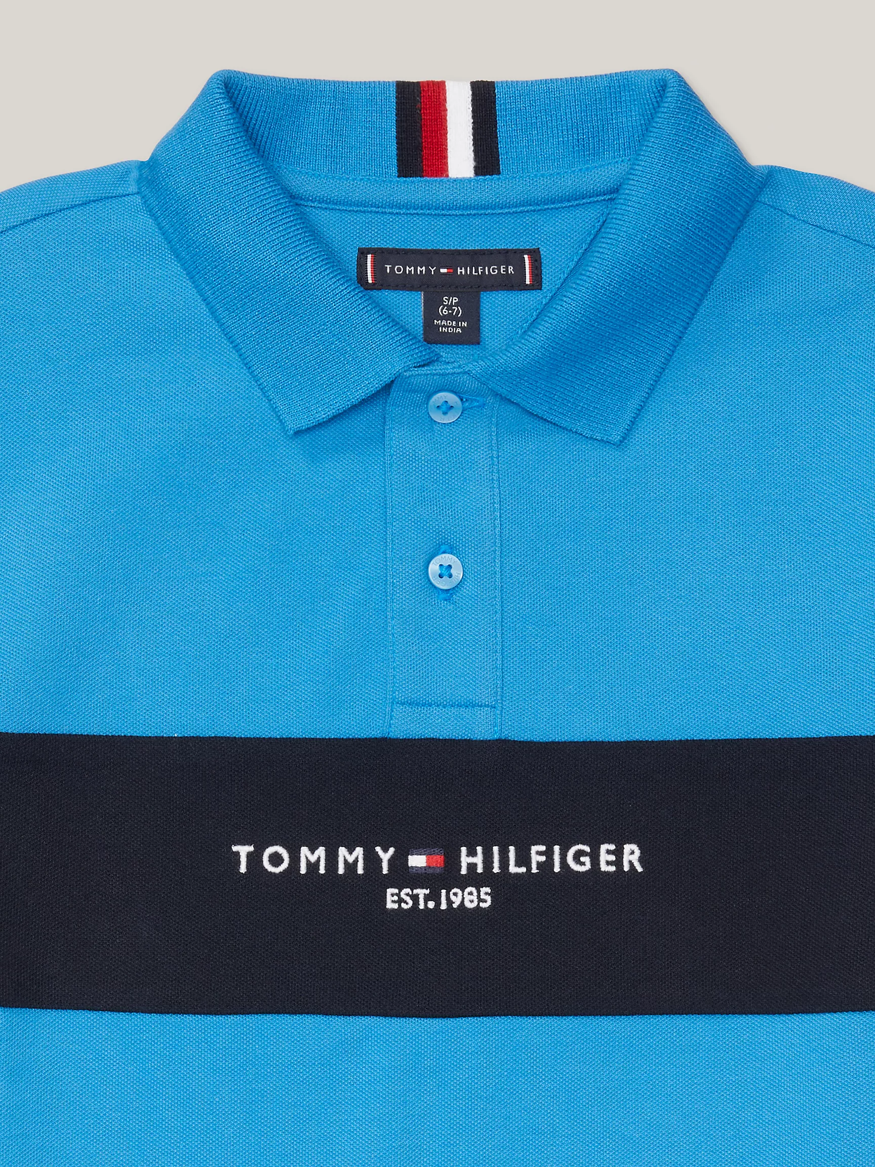 Рубашка-поло для мальчиков Tommy Hilfiger, Детское поло с коротким рукавом и логотипом в стиле colorblock