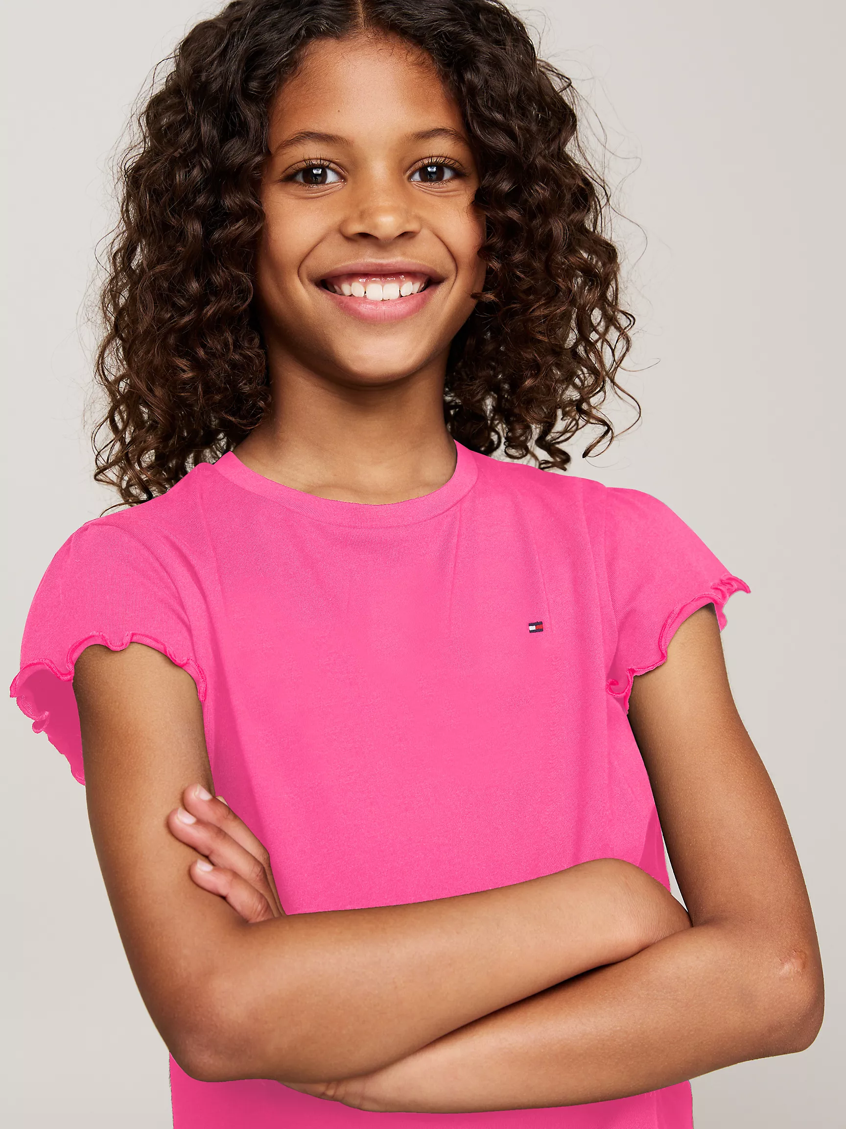 Топ для девочек Tommy Hilfiger, Детская футболка с рукавами-воланами