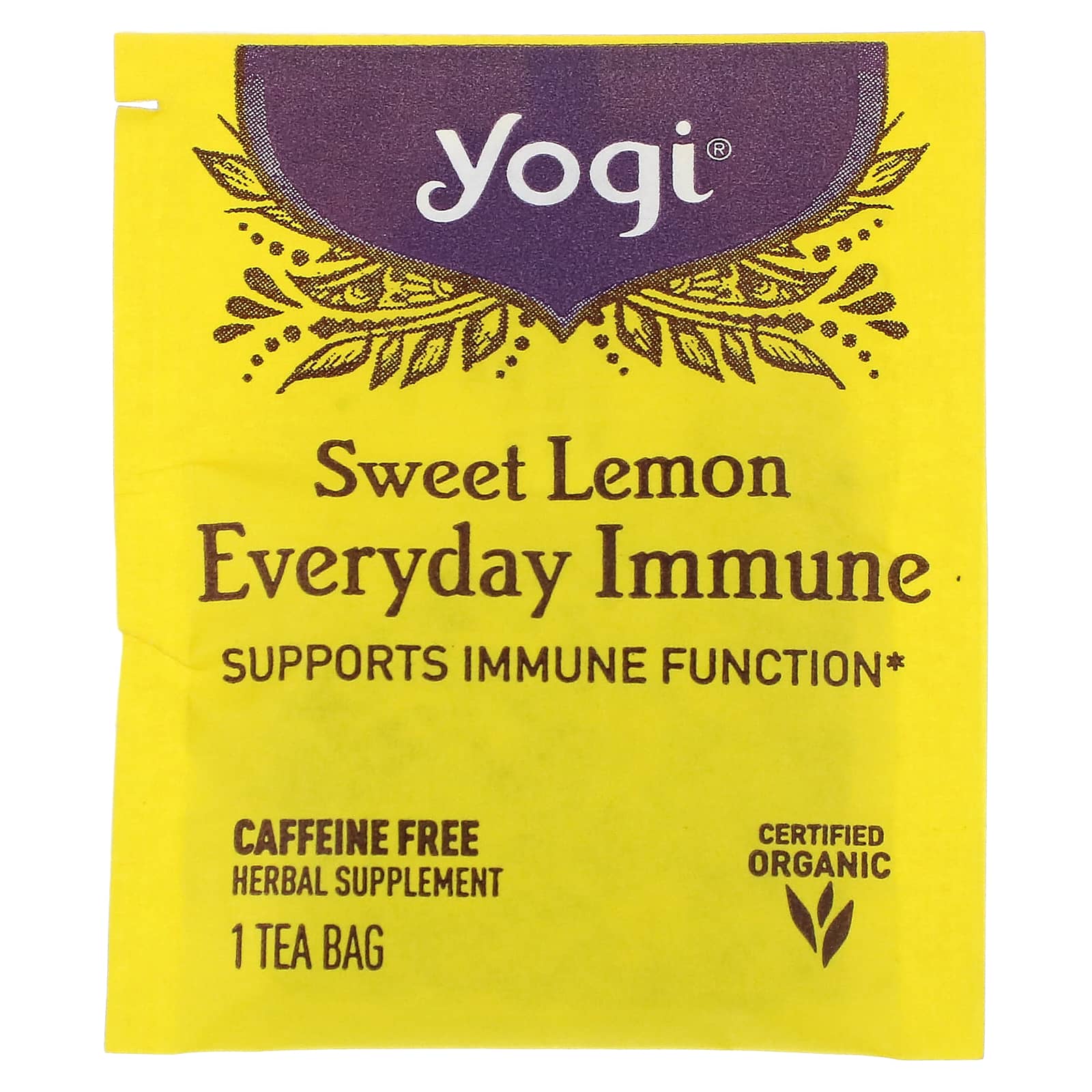 Yogi Tea, Everyday Immune, чай для поддержки иммунитета со вкусом сладкого лимона, без кофеина, 16 чайных пакетиков по 32 г (1,12 унции)