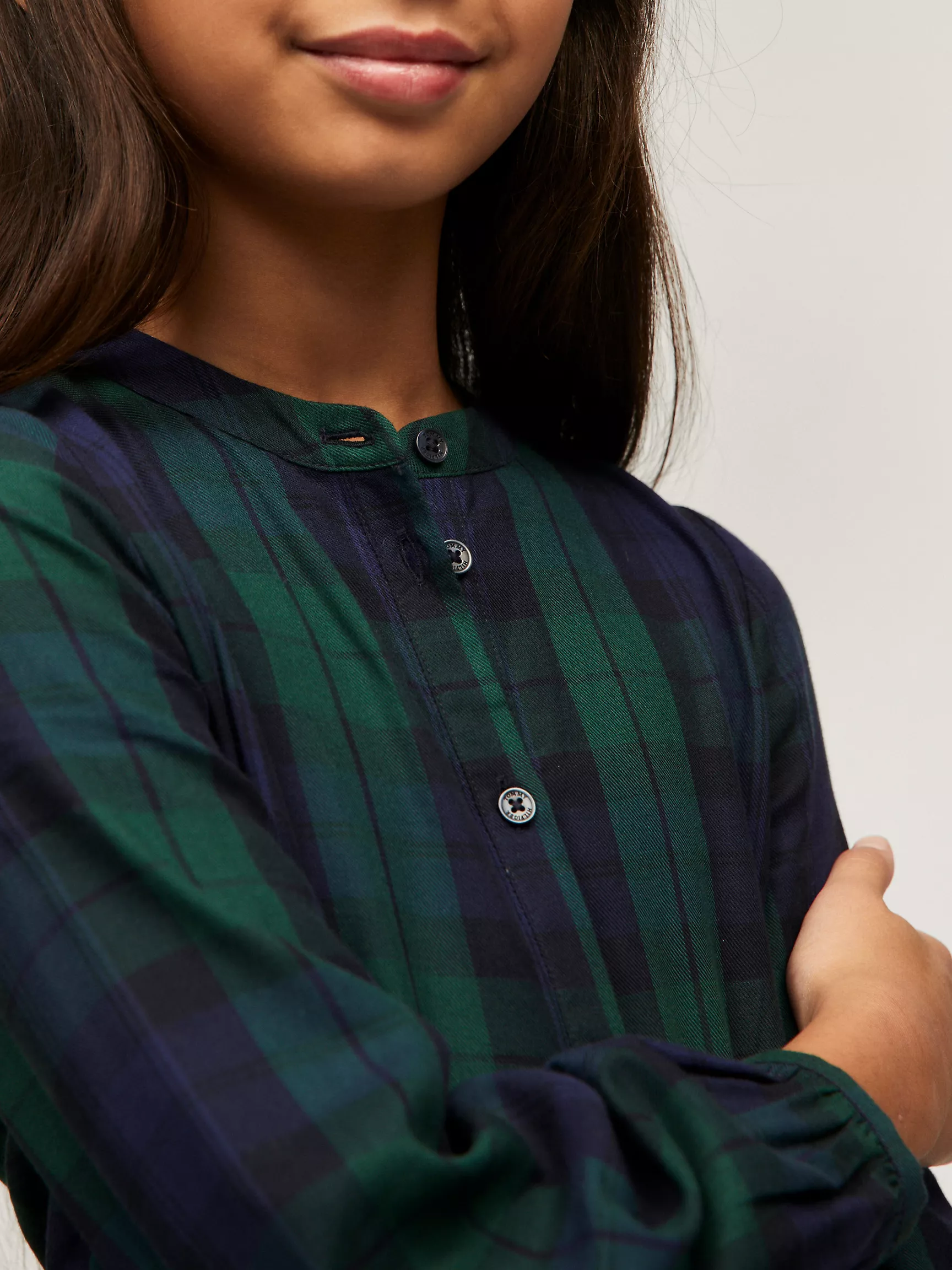 Платье для девочек Tommy Hilfiger, Детское многослойное платье-рубашка в клетку