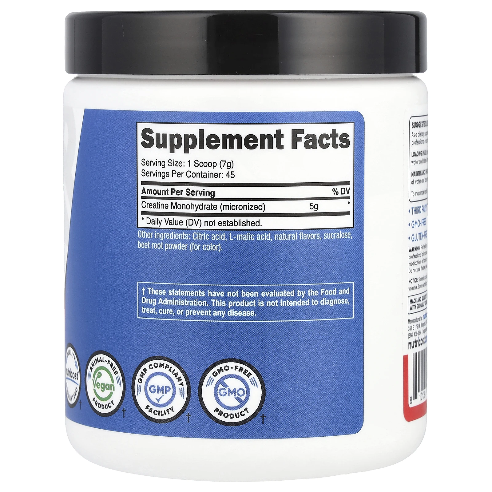 Nutricost, Performance, моногидрат креатина, фруктовый пунш, 300 г (10,7 унции)