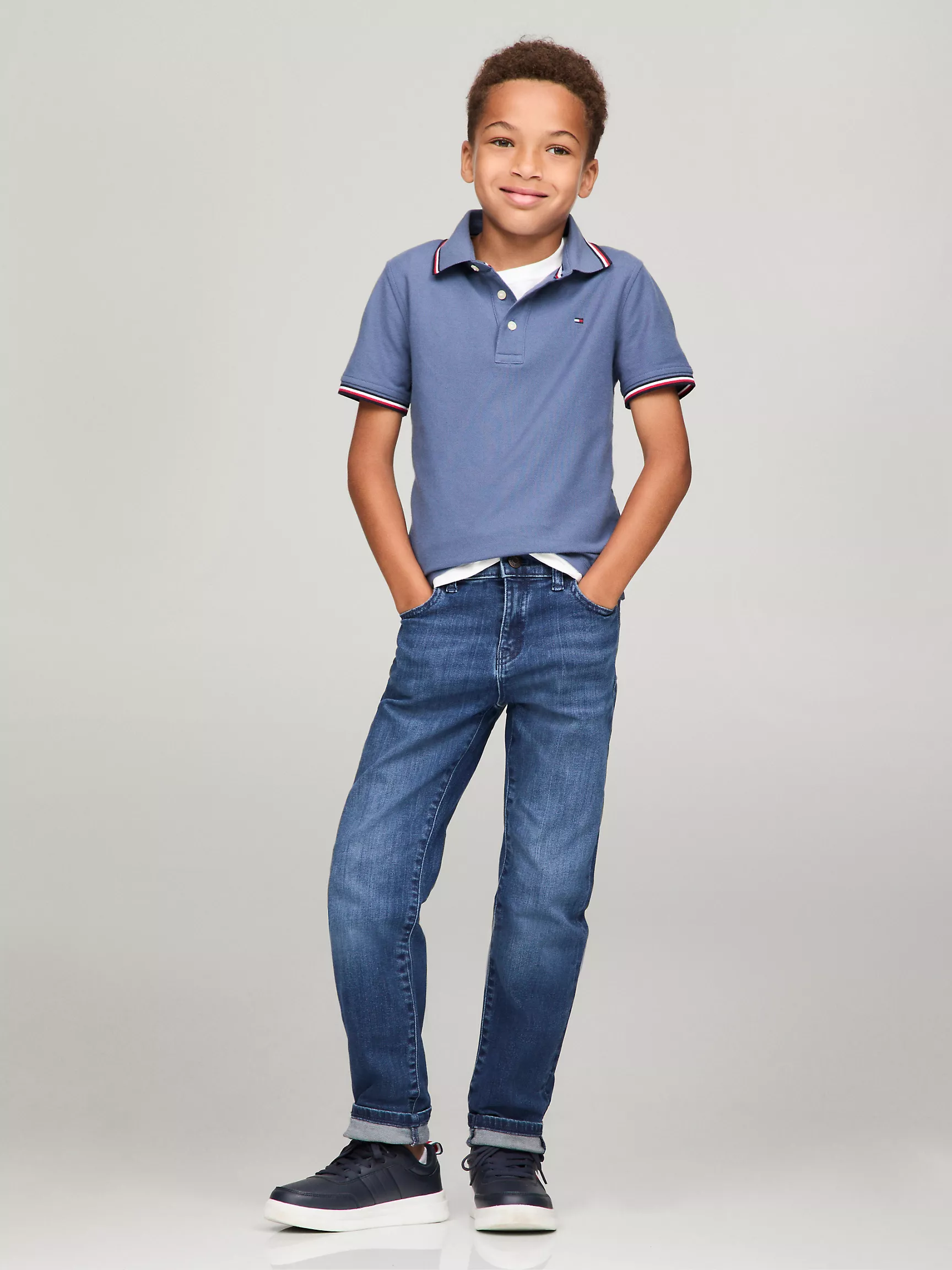 Рубашка-поло для мальчиков Tommy Hilfiger, Детское поло с коротким рукавом и влагоотводящей технологией Tommy