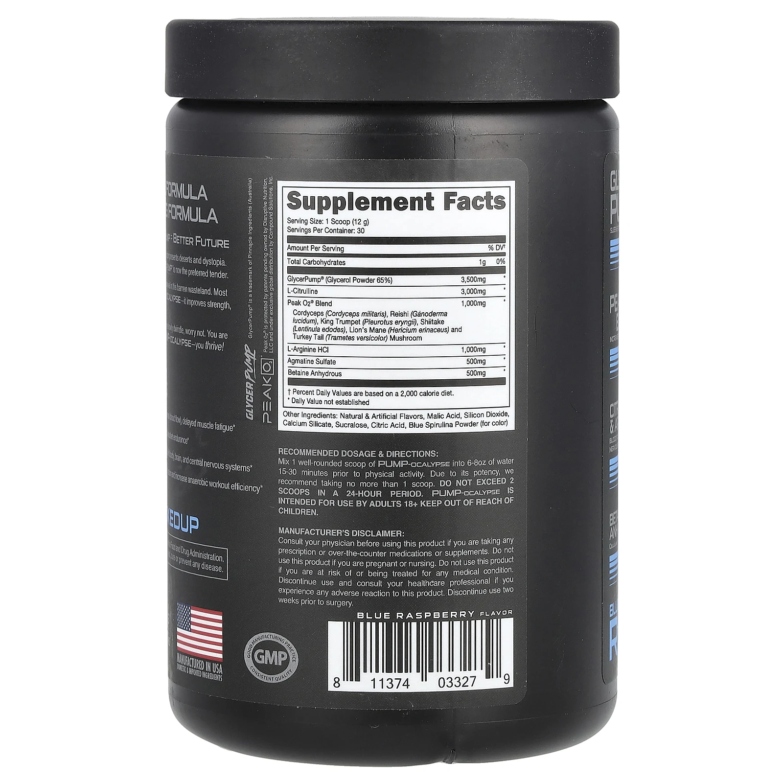 Bucked Up, Pump-Ocalypse, голубая малина, 359,85 г (13,69 унции)