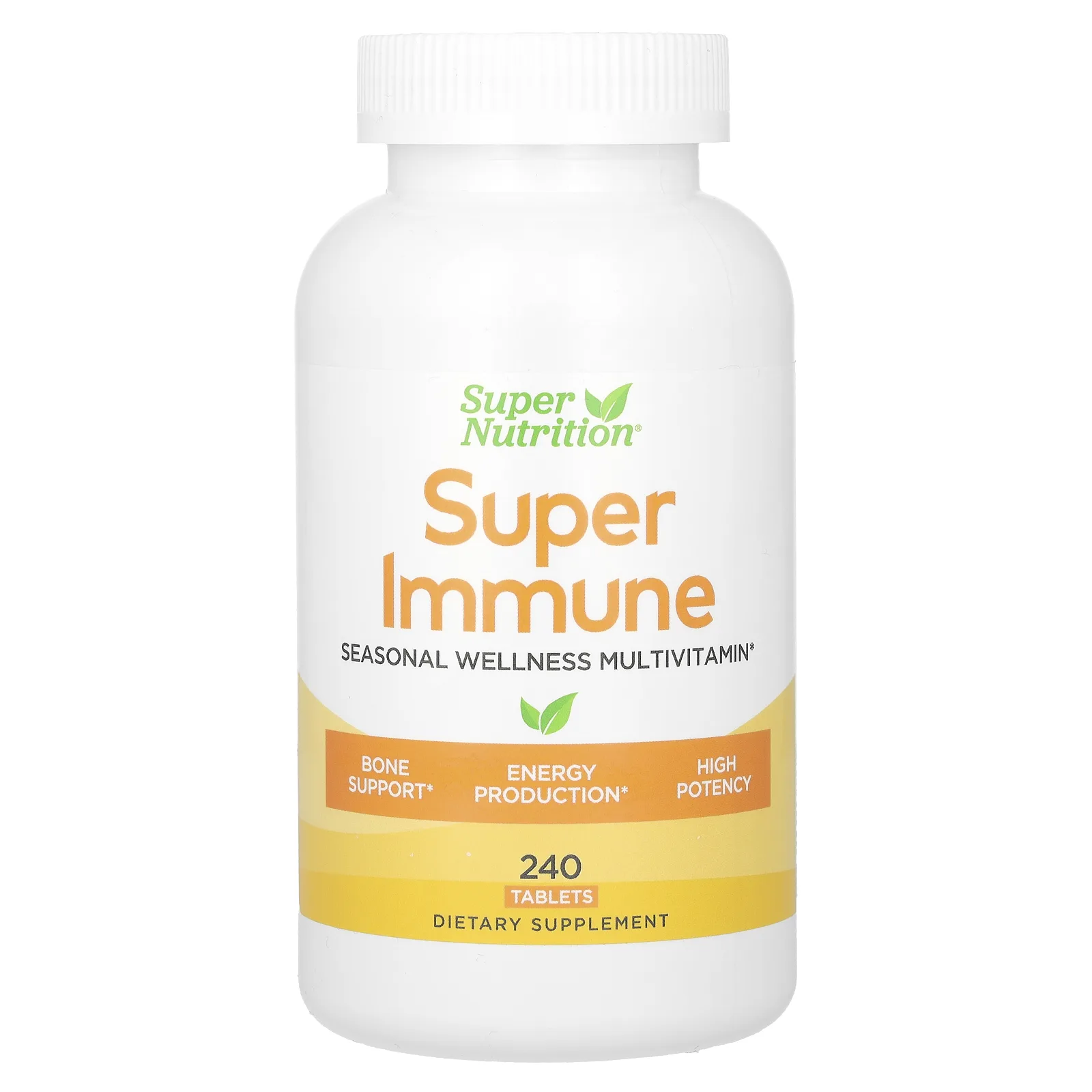 Super Nutrition, Super Immune, мультивитаминный комплекс с глутатионом для укрепления иммунитета, 240 таблеток