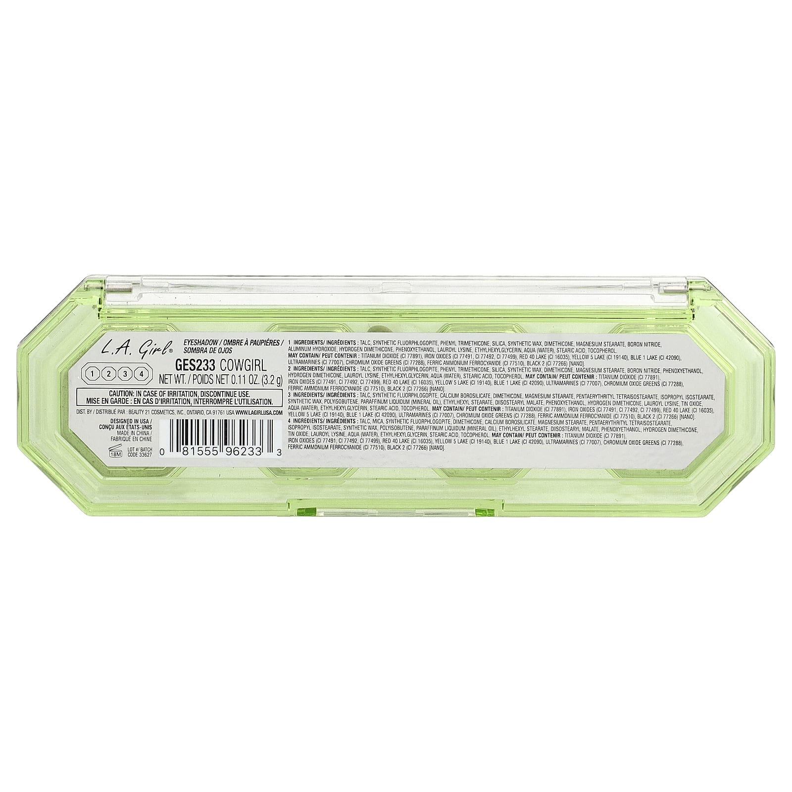 L.A. Girl, 4 Play, палитра теней для век, GES233 Cowgirl, 3,2 г (0,11 унции)