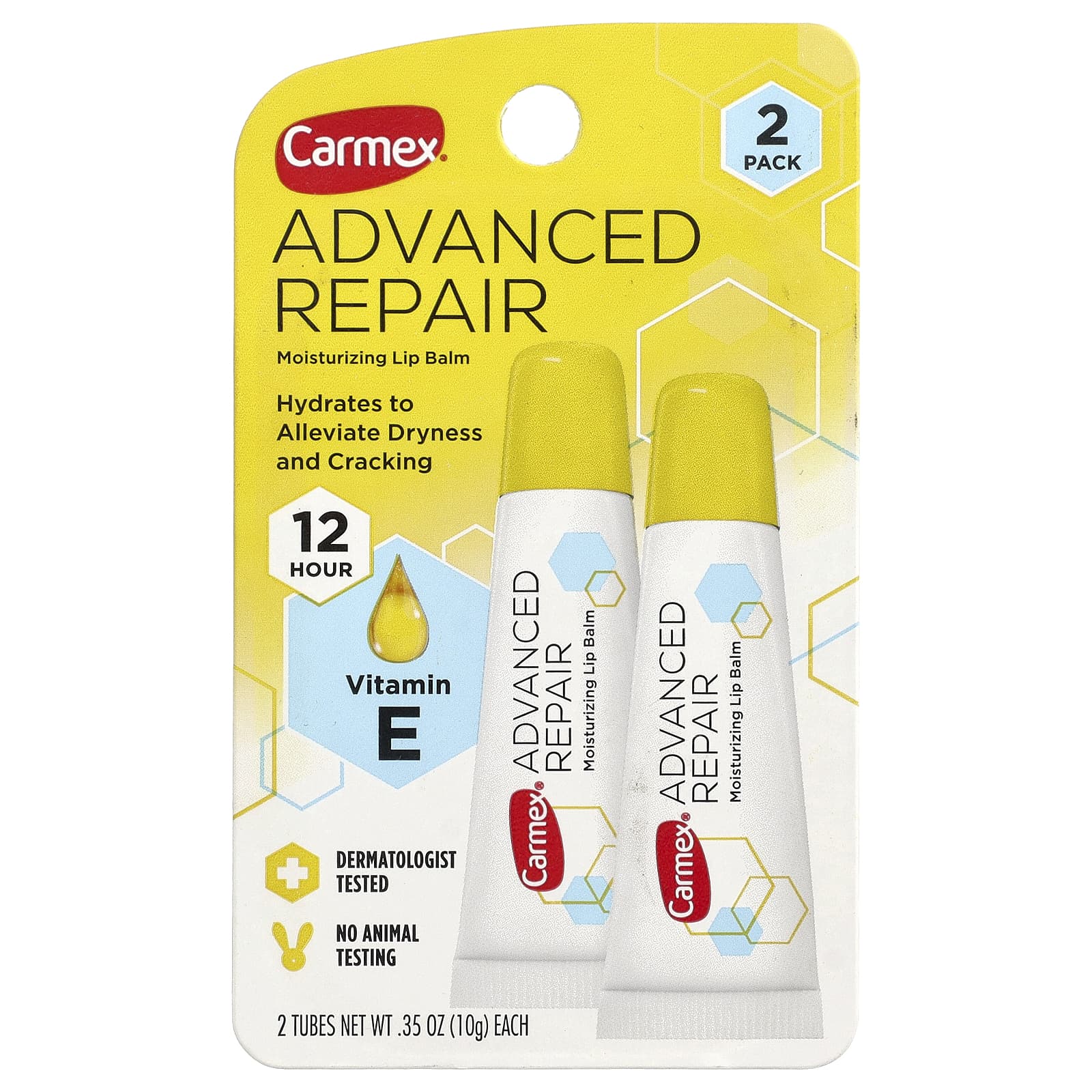 Carmex, Advanced Repair, увлажняющий бальзам для губ, 2 тюбика по 10 г (0,35 унции)