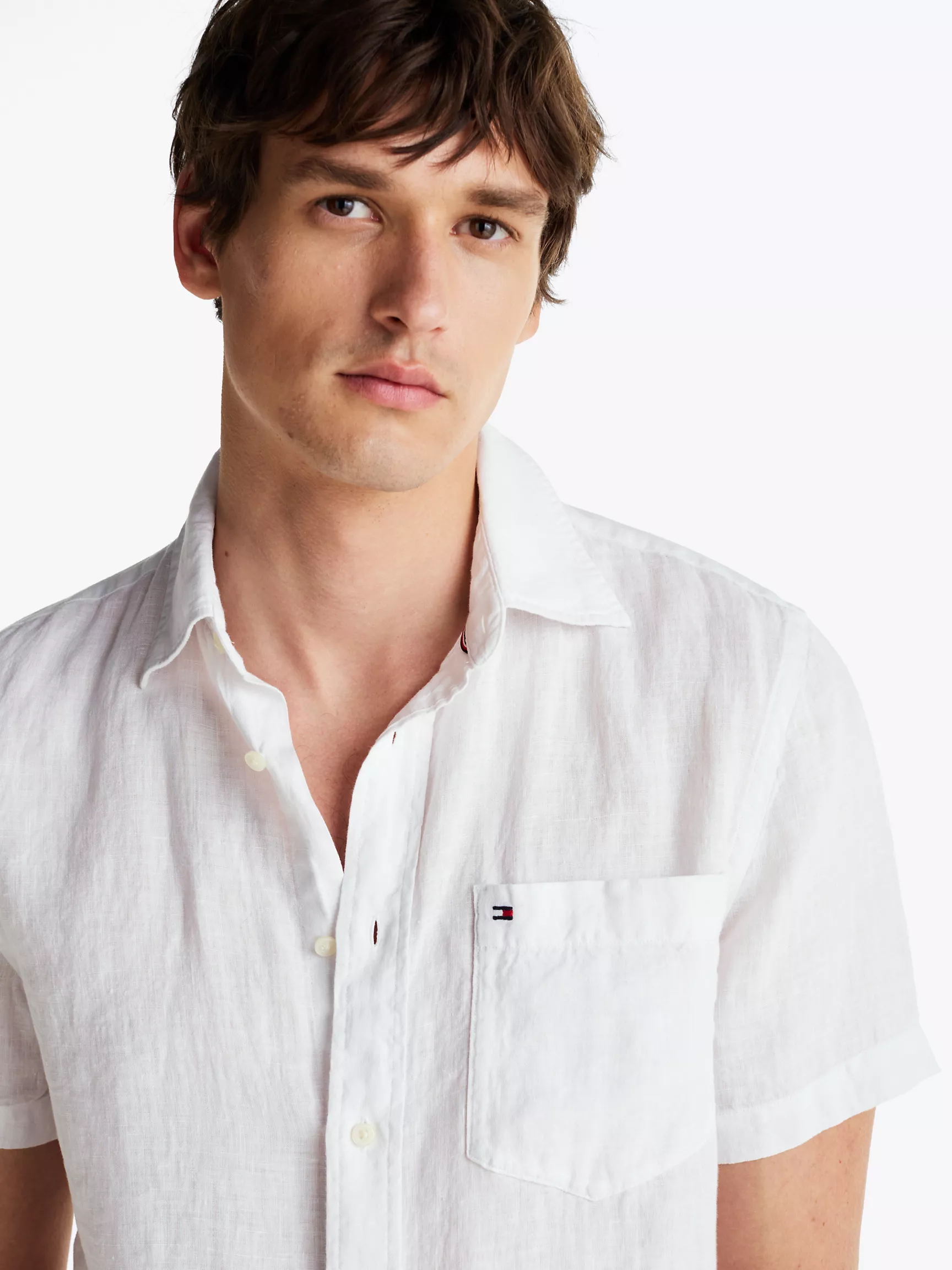 Мужская рубашка Tommy Hilfiger, Рубашка из окрашенного льна с короткими рукавами