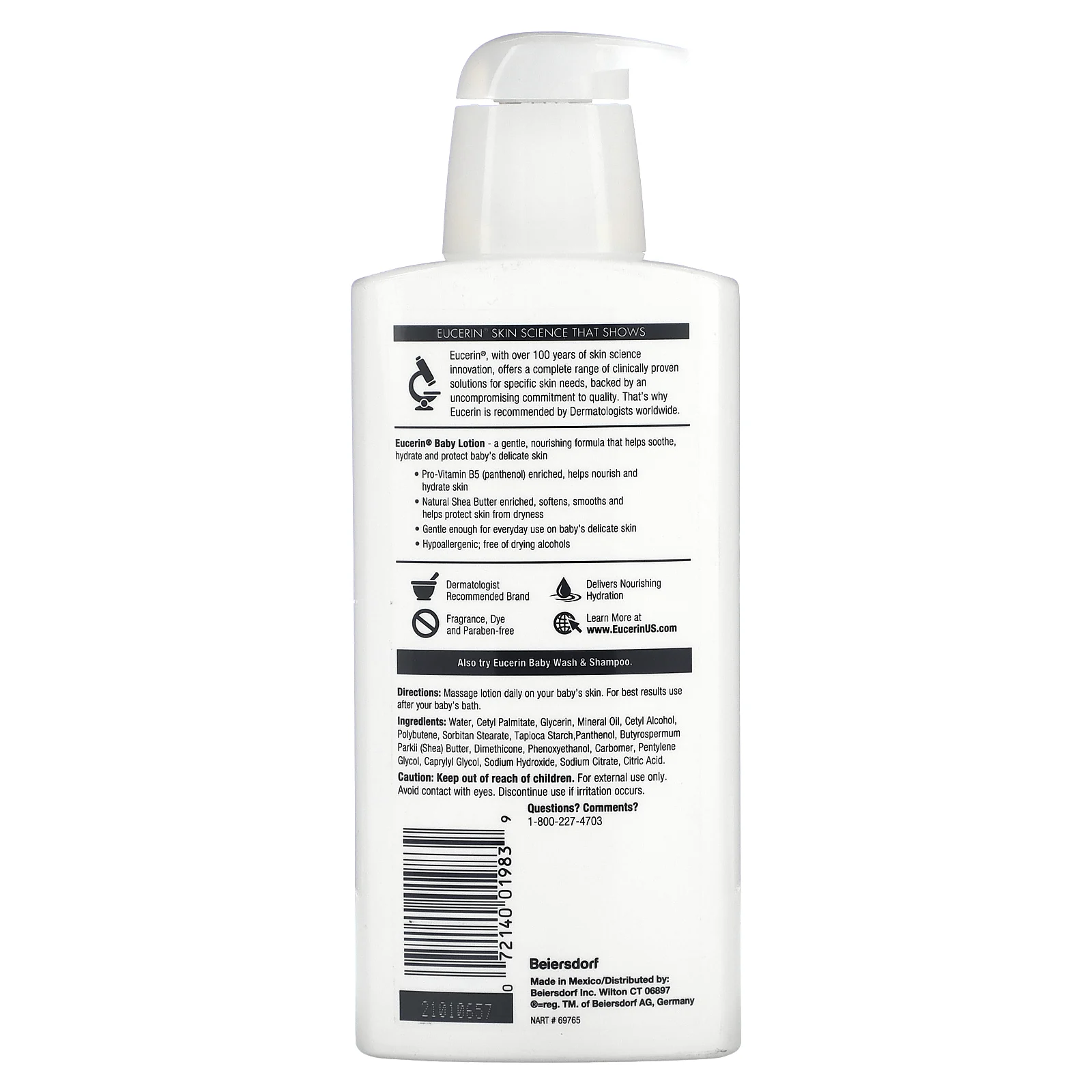 Eucerin, Baby, лосьон, без запаха, 400 мл (13,5 жидких унций)