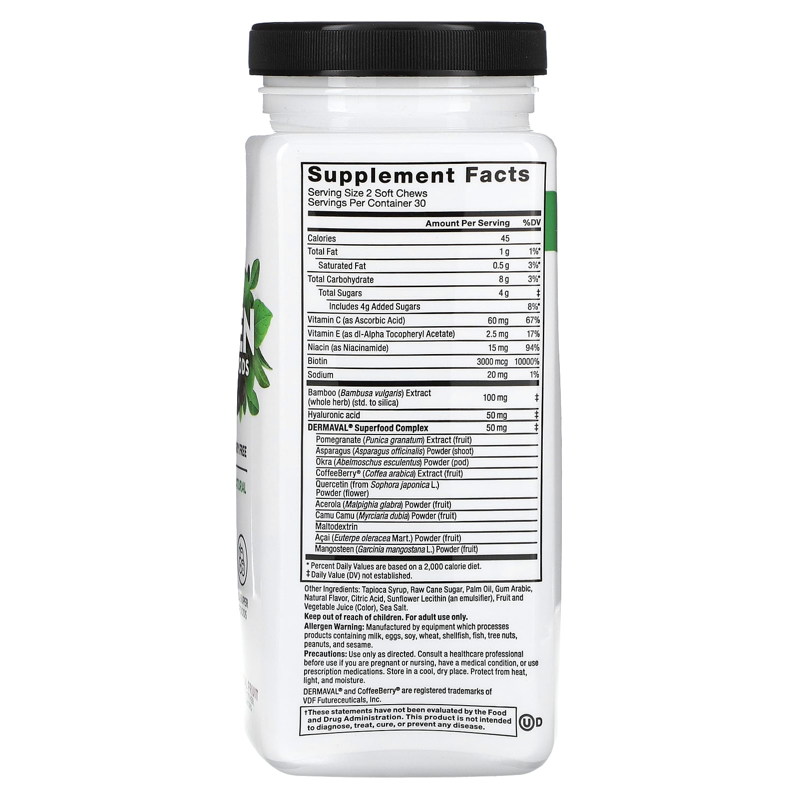 Force Factor, Суперфуды, повышающие уровень коллагена, тропические фрукты, 60 мягких жевательных таблеток