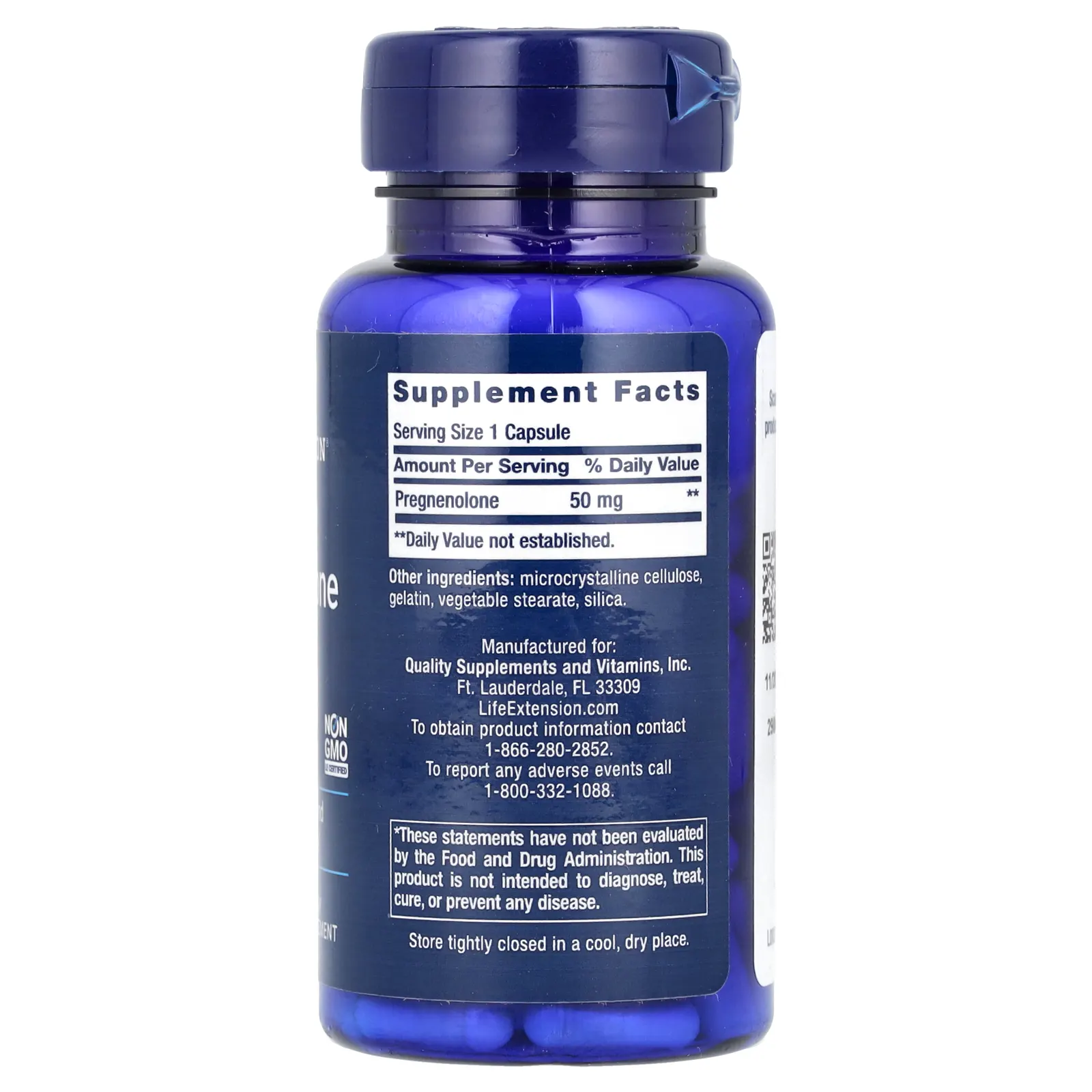 Life Extension, прегненолон, 50 мг, 100 капсул