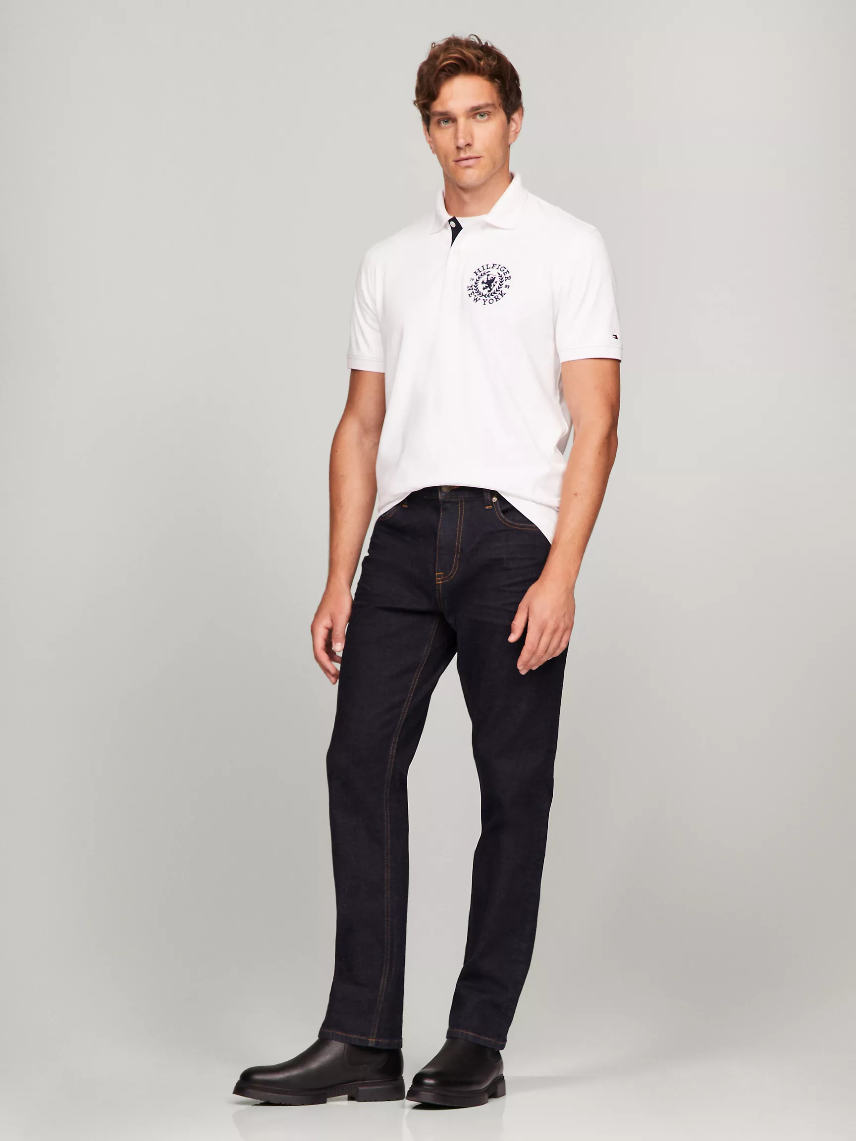 Мужское поло Tommy Hilfiger, Поло стандартного кроя с вышитым логотипом Heritage