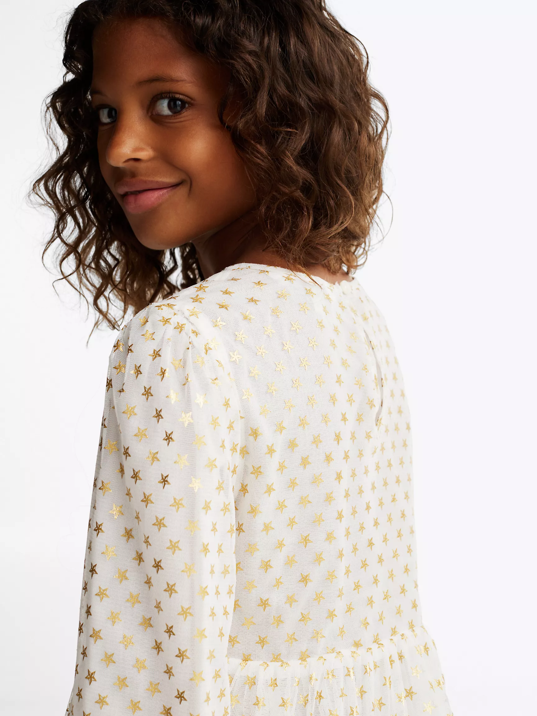 Платье для девочек Tommy Hilfiger, Детское многослойное платье с фольгированными звездами