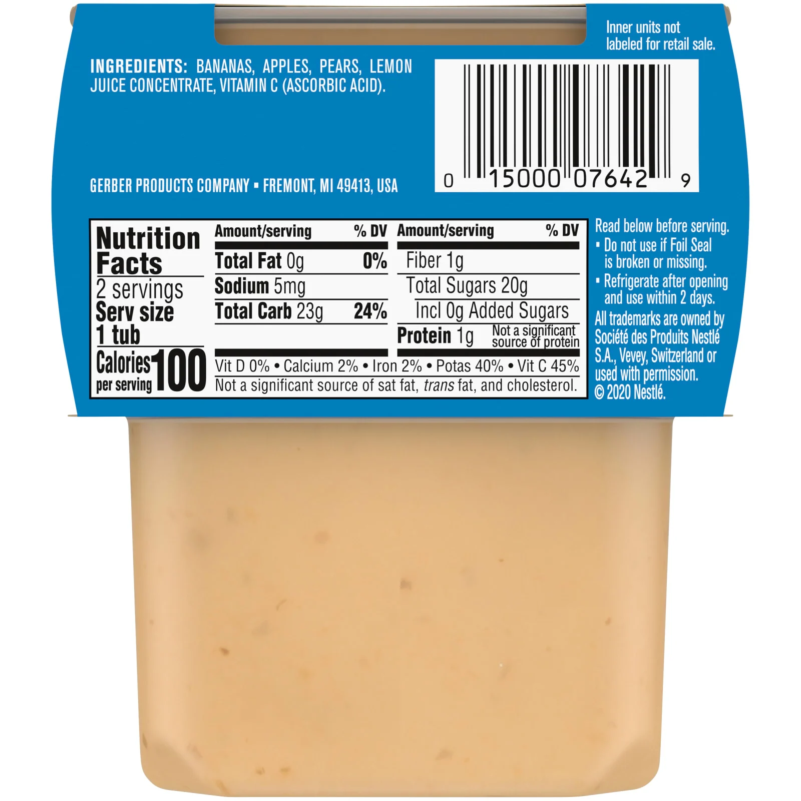 Gerber, Банан, яблоко и груша, 2 баночки по 113 г (4 унции)