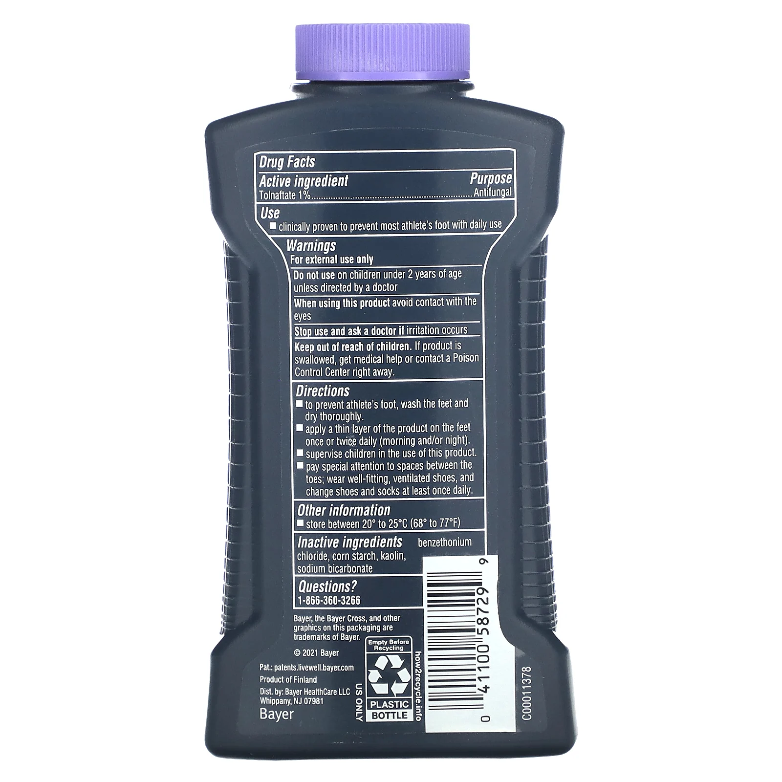 Lotrimin, Спортивная пудра для ежедневной профилактики стоп с лекарствами, 90 г (3 унции)